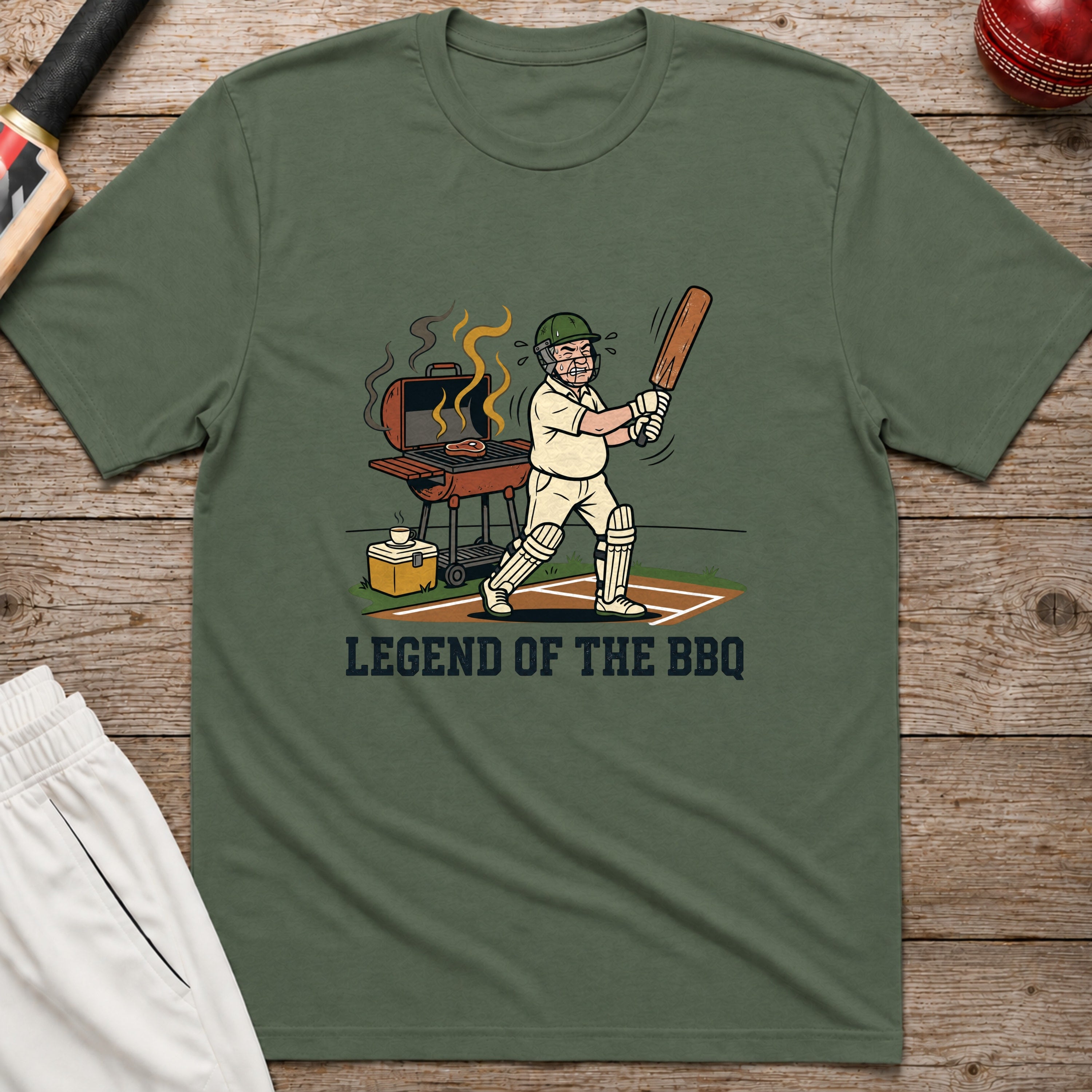 Legend Of The Bbq T-Shirt - Military Green