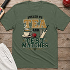 Fueled By Tea And Test Matches T-Shirt - Military Green