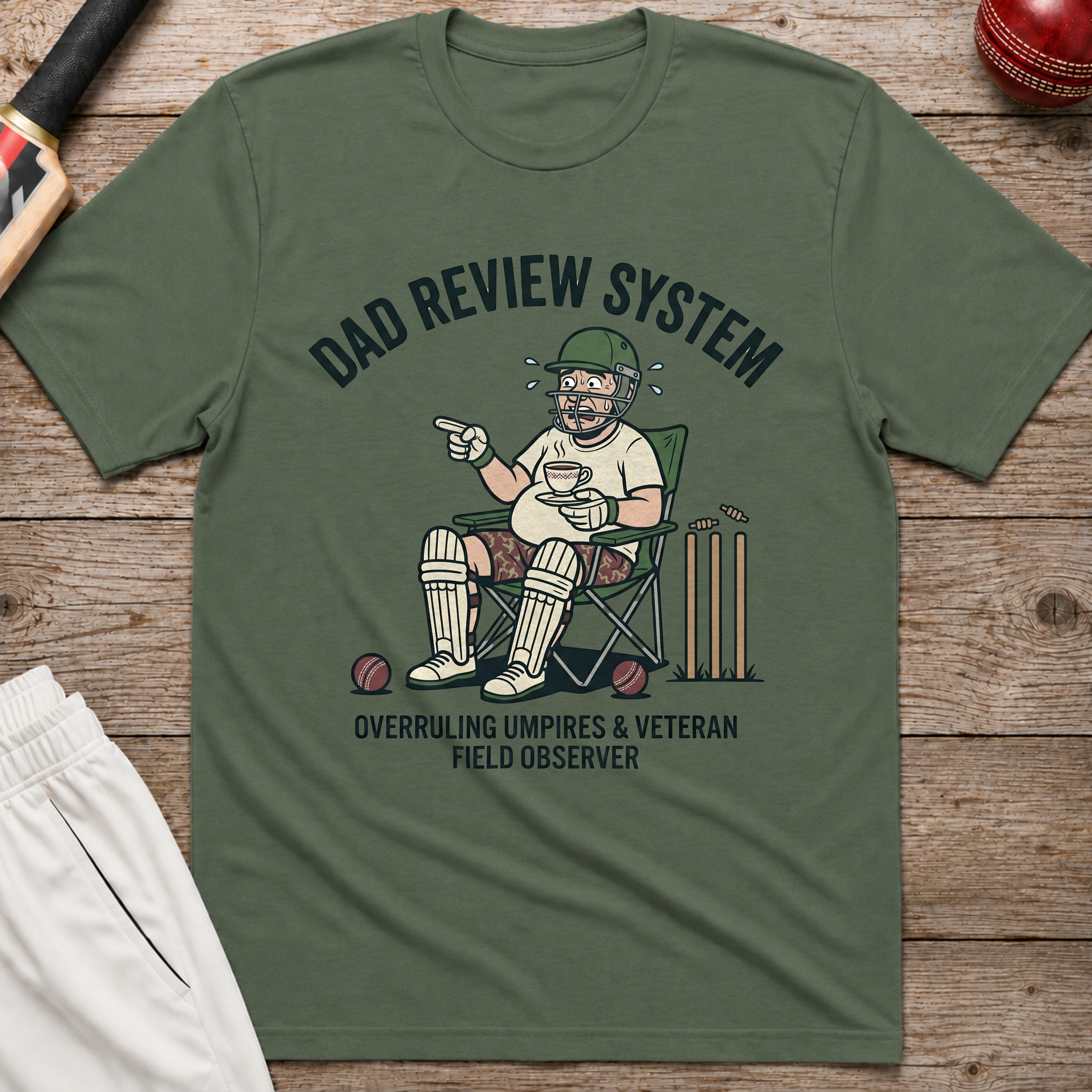 Dad Review System T-Shirt - Military Green