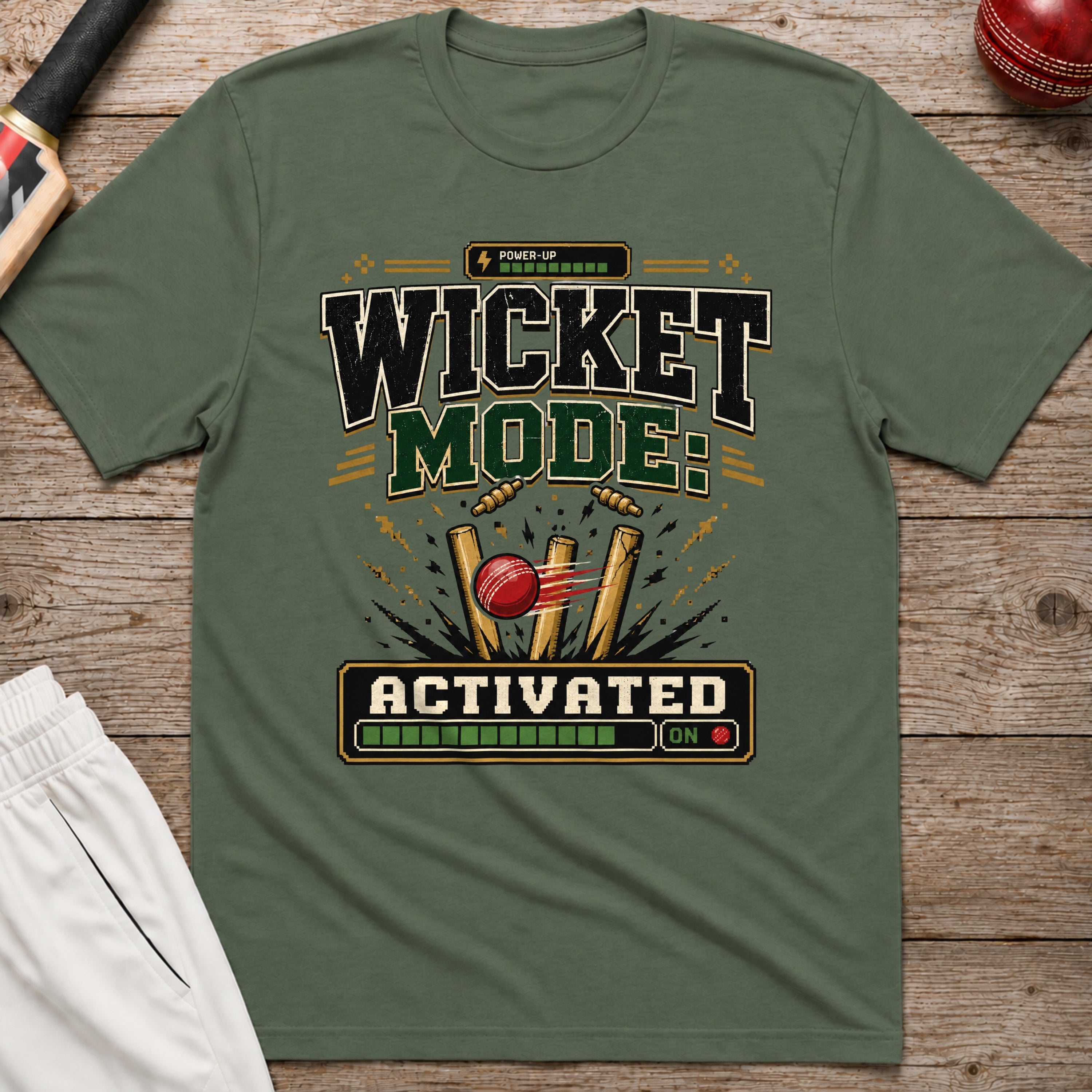 Wicket Mode Activated T-Shirt - Military Green
