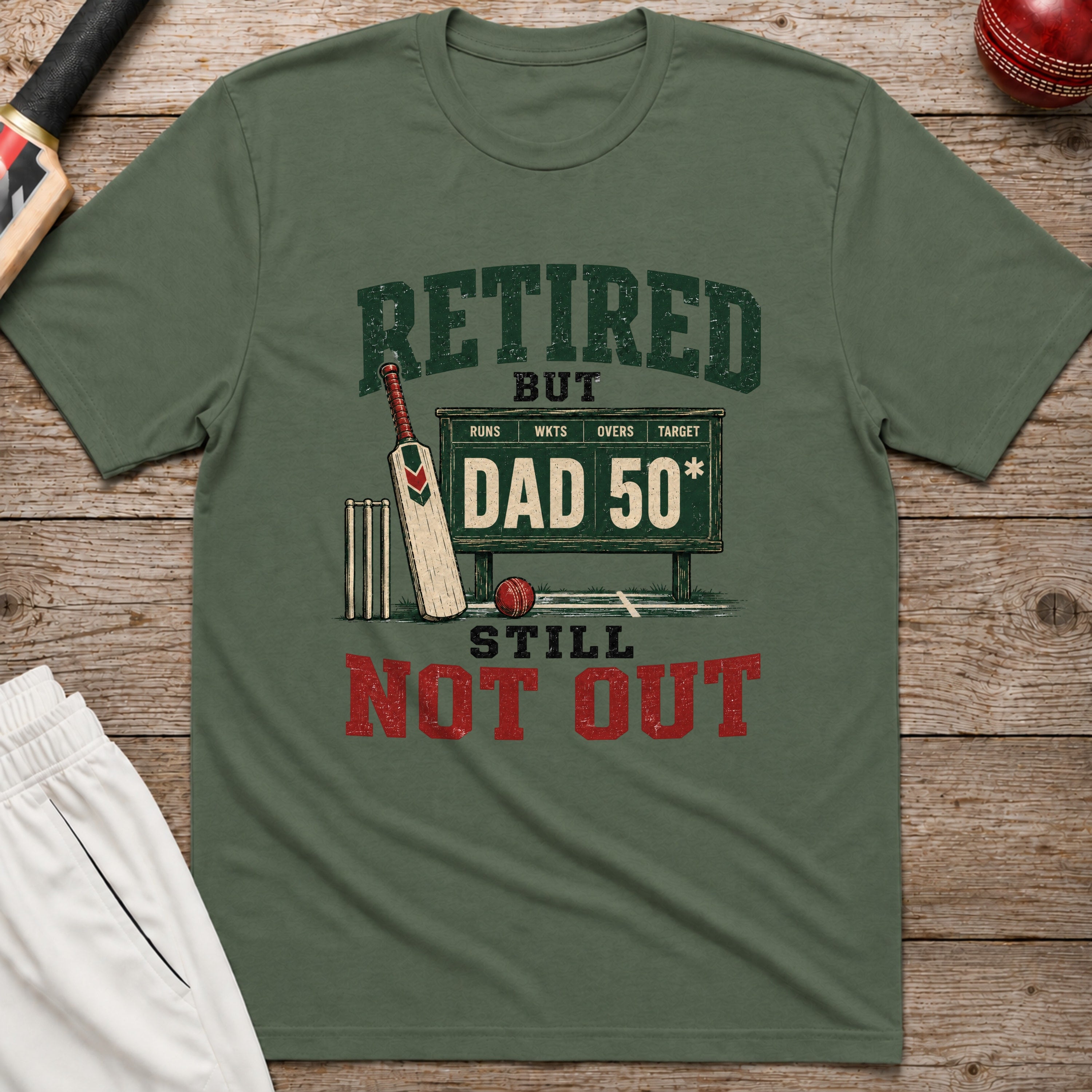 Retired But Still Not Out T-Shirt - Military Green