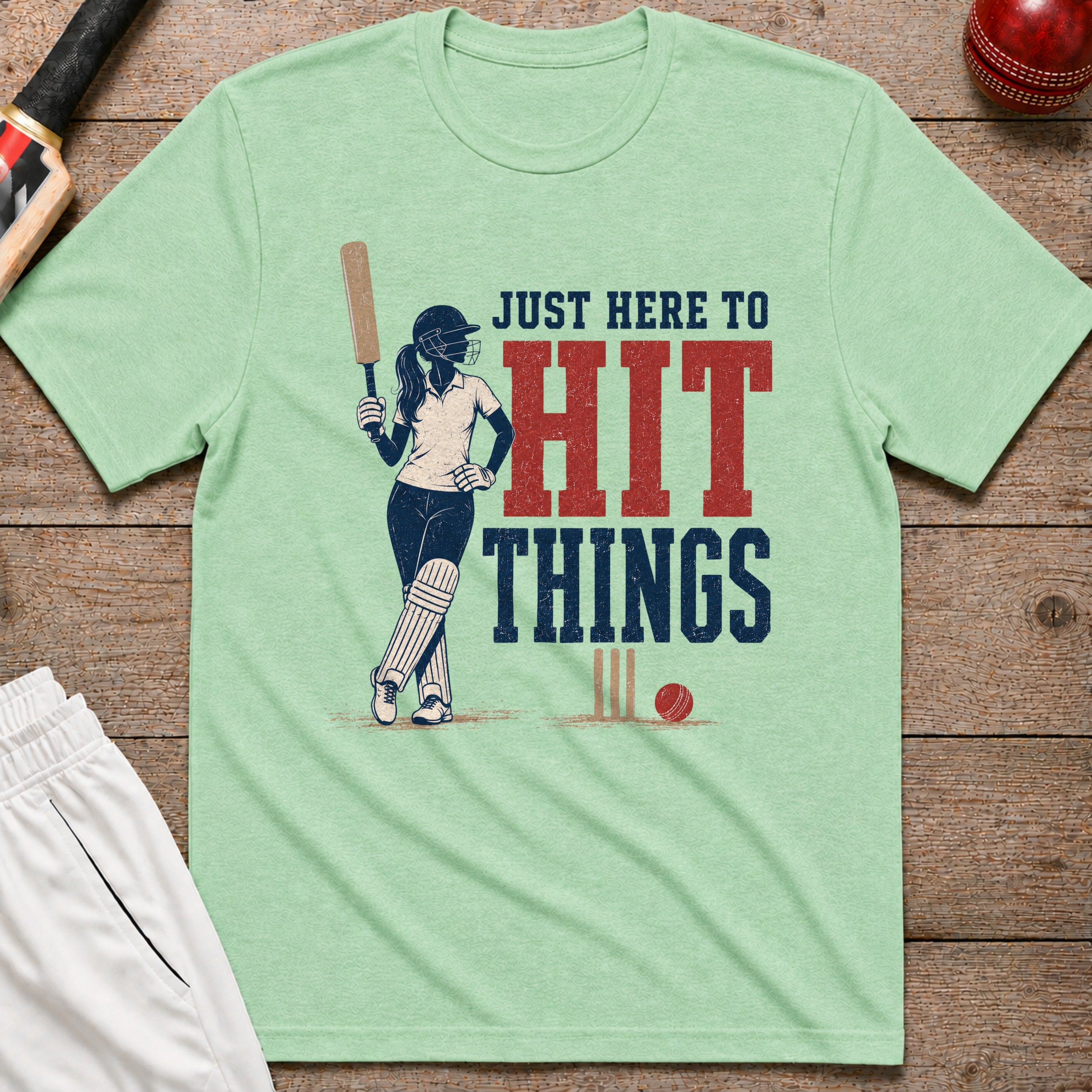 Just Here To Hit Things T-Shirt - Mint Green