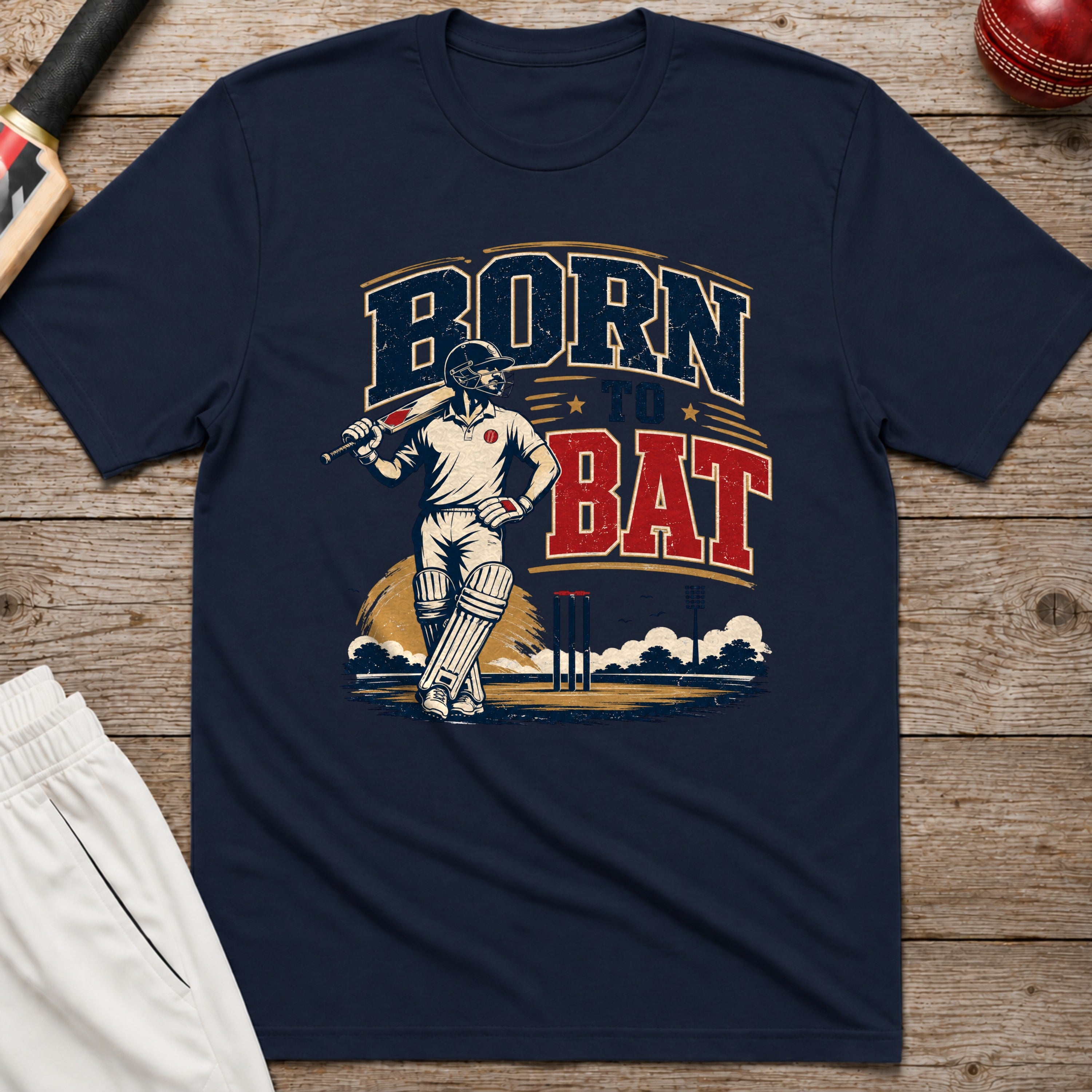Born To Bat T-Shirt - Navy