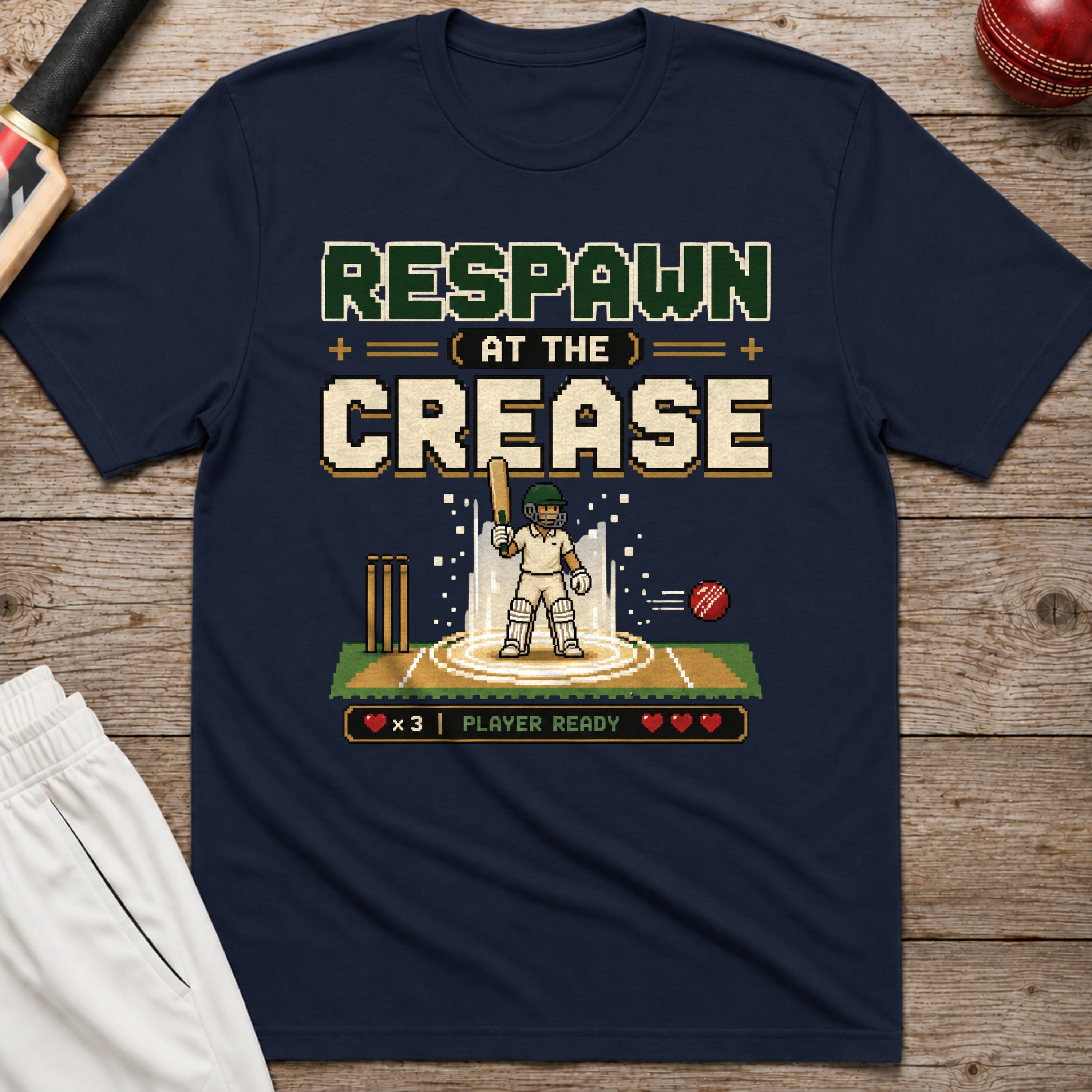 Respawn At The Crease T-Shirt - Navy