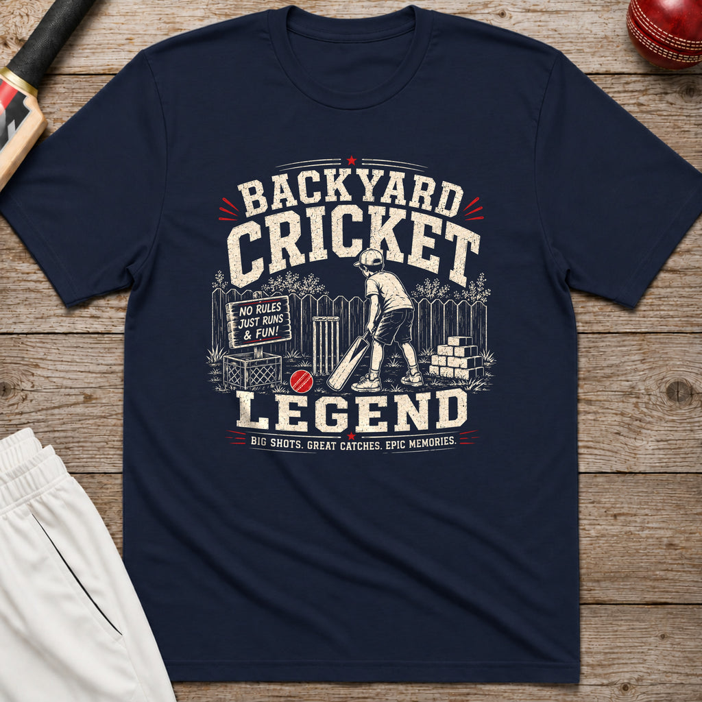 Backyard Cricket Legend T-Shirt - Navy