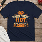 Summer Forecast Hot With A Chance Of Sledging T-Shirt - Navy