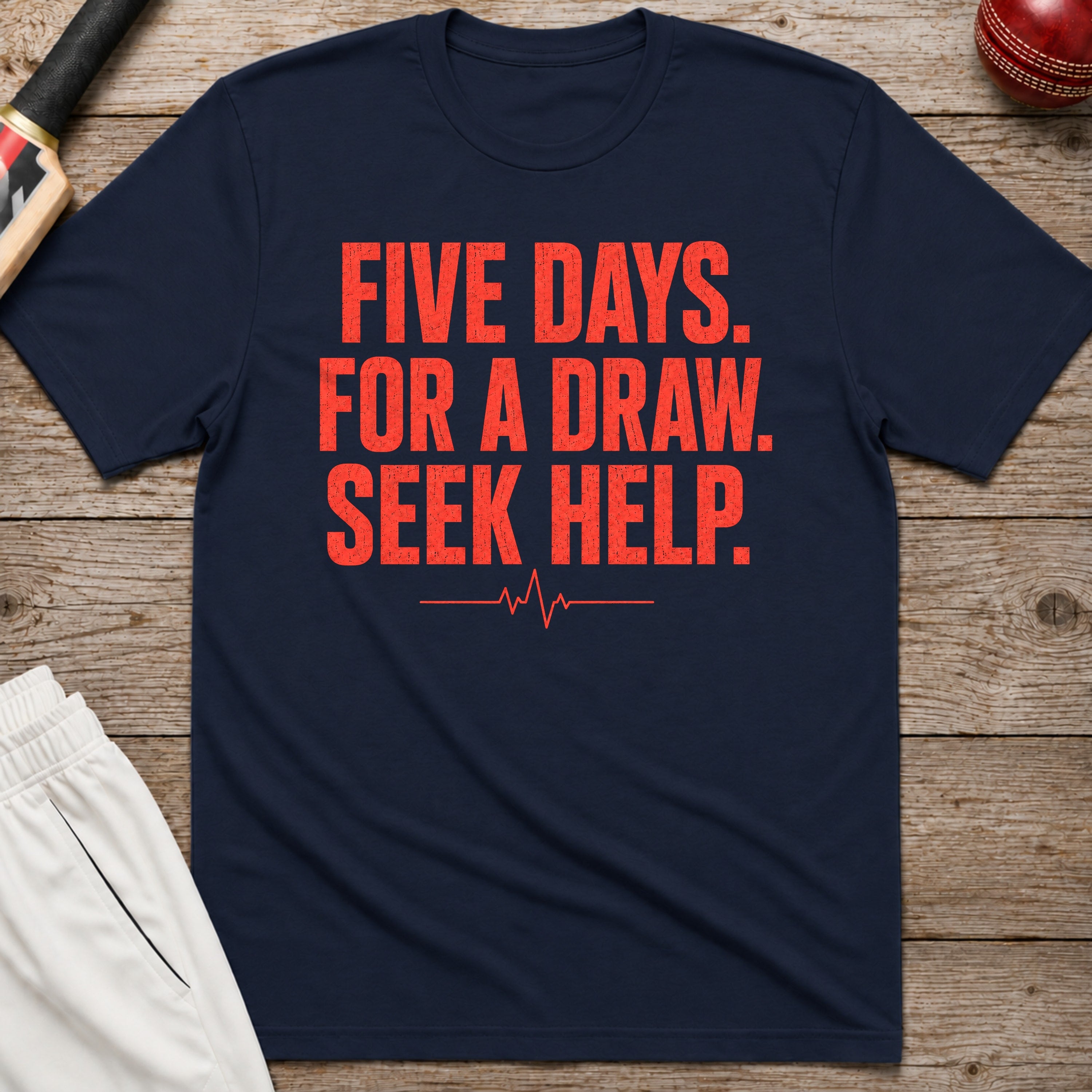 Five Days For A Draw Seek Help T-Shirt - Navy