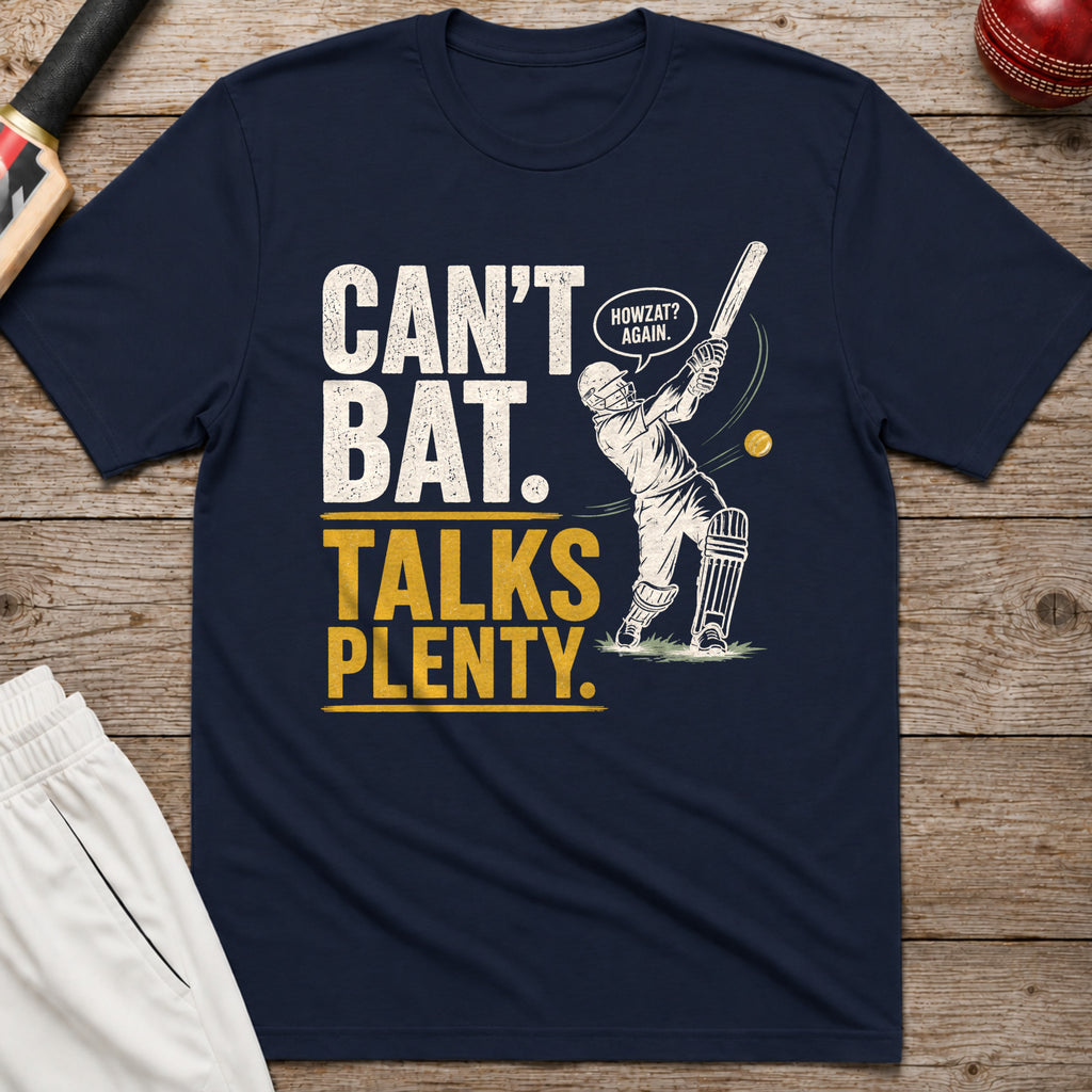 Cant Bat Talks Plenty T-Shirt - Navy