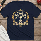 Worlds Okayest Cricketer T-Shirt - Navy