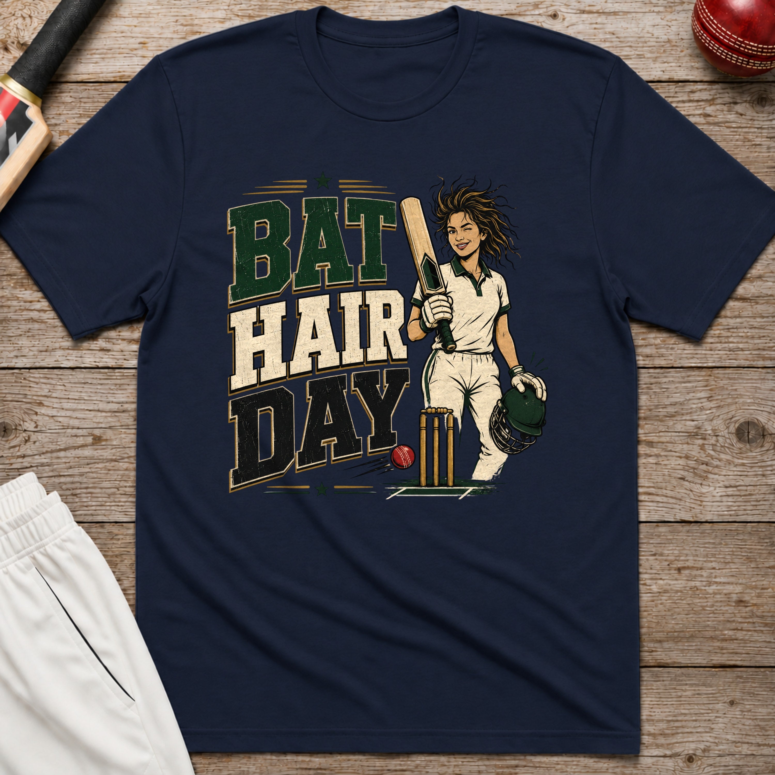 Bat Hair Day T-Shirt - Navy