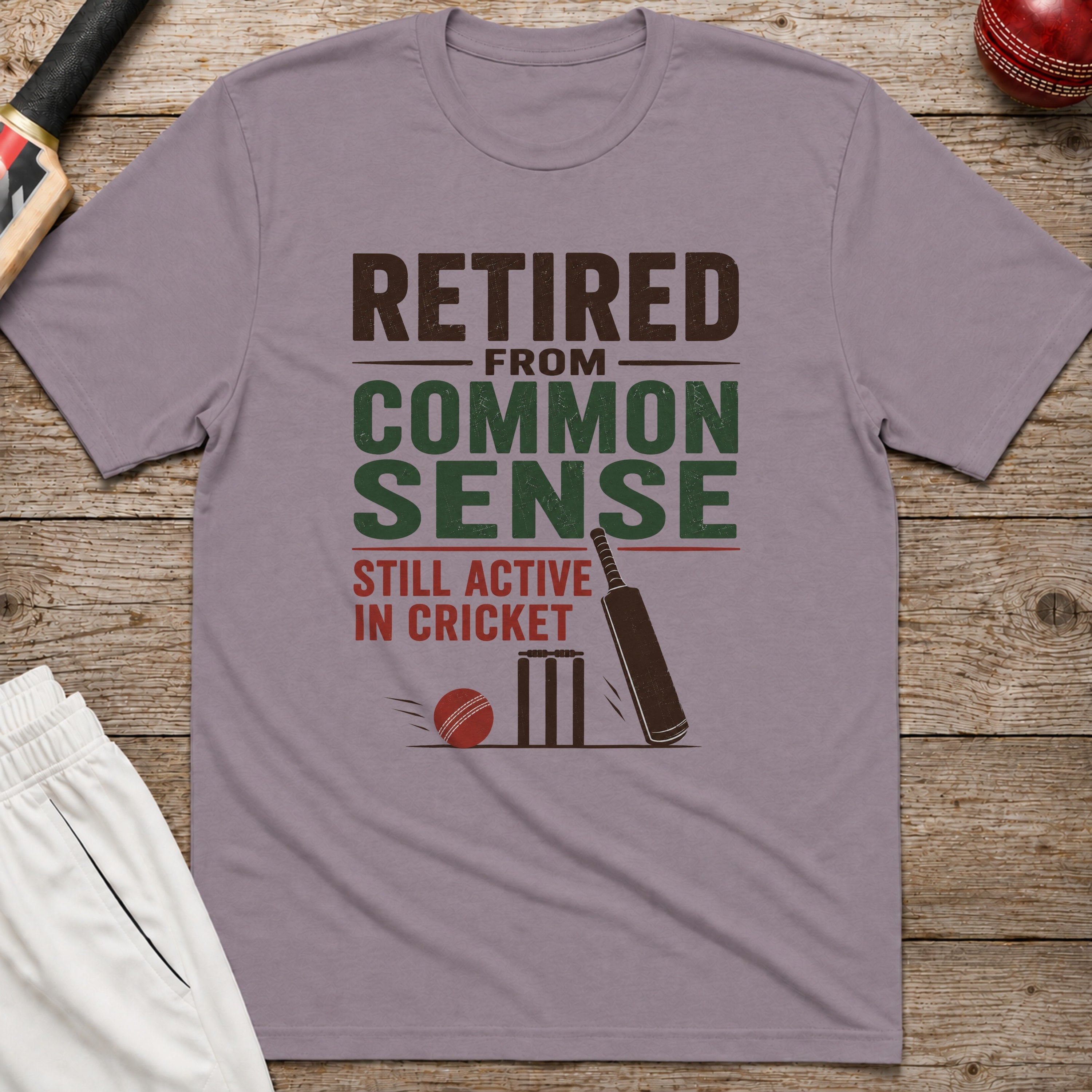 Retired From Common Sense Still Active In Cricket T-Shirt - Paragon