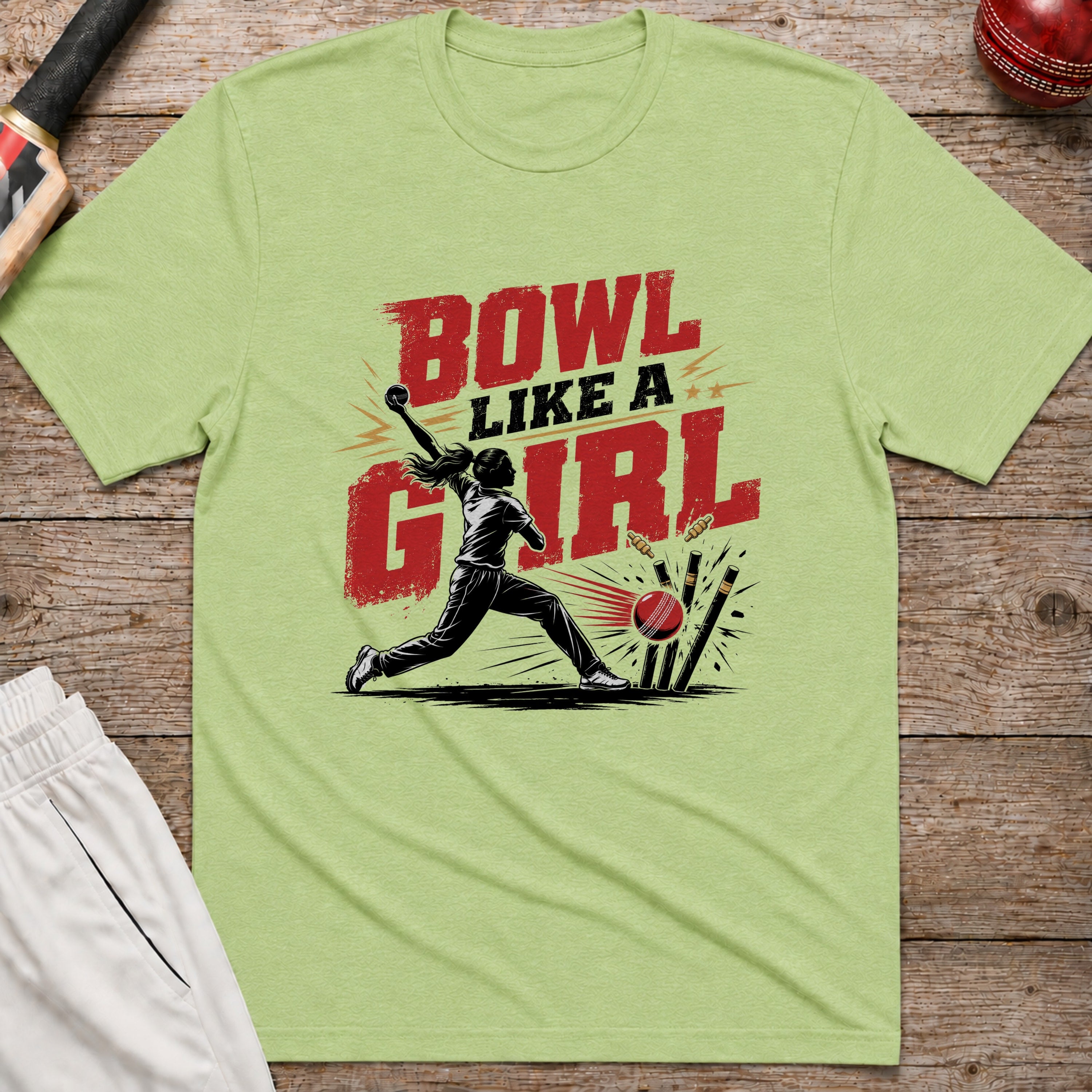 Bowl Like A Girl T-Shirt - Pistachio