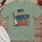 My Favourite Cricketer Calls Me Dad T-Shirt - Sage