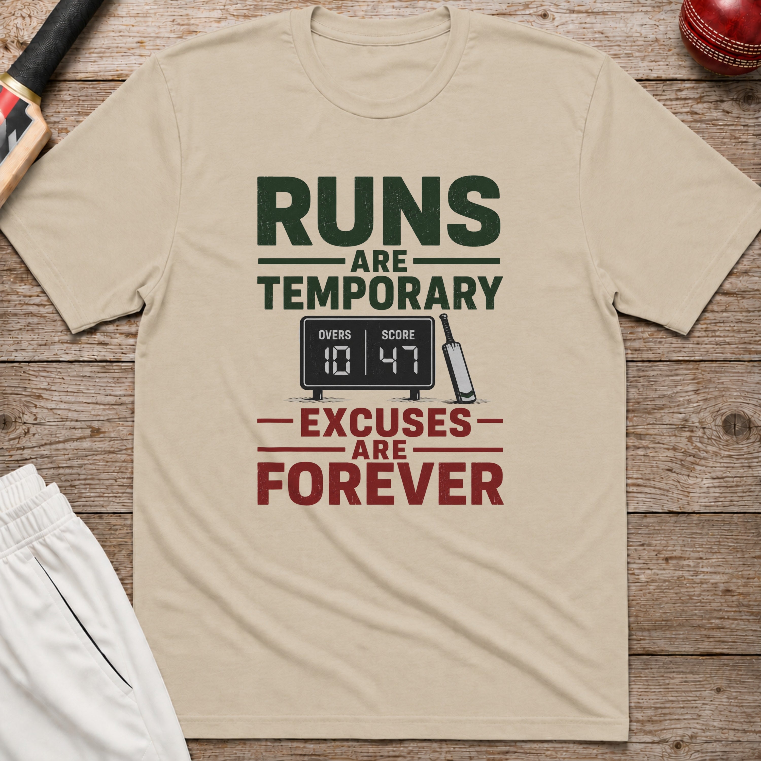 Runs Are Temporary Excuses Are Forever T-Shirt - Sand