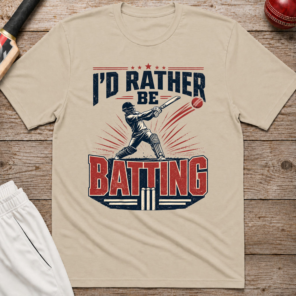 Id Rather Be Batting T-Shirt - Sand
