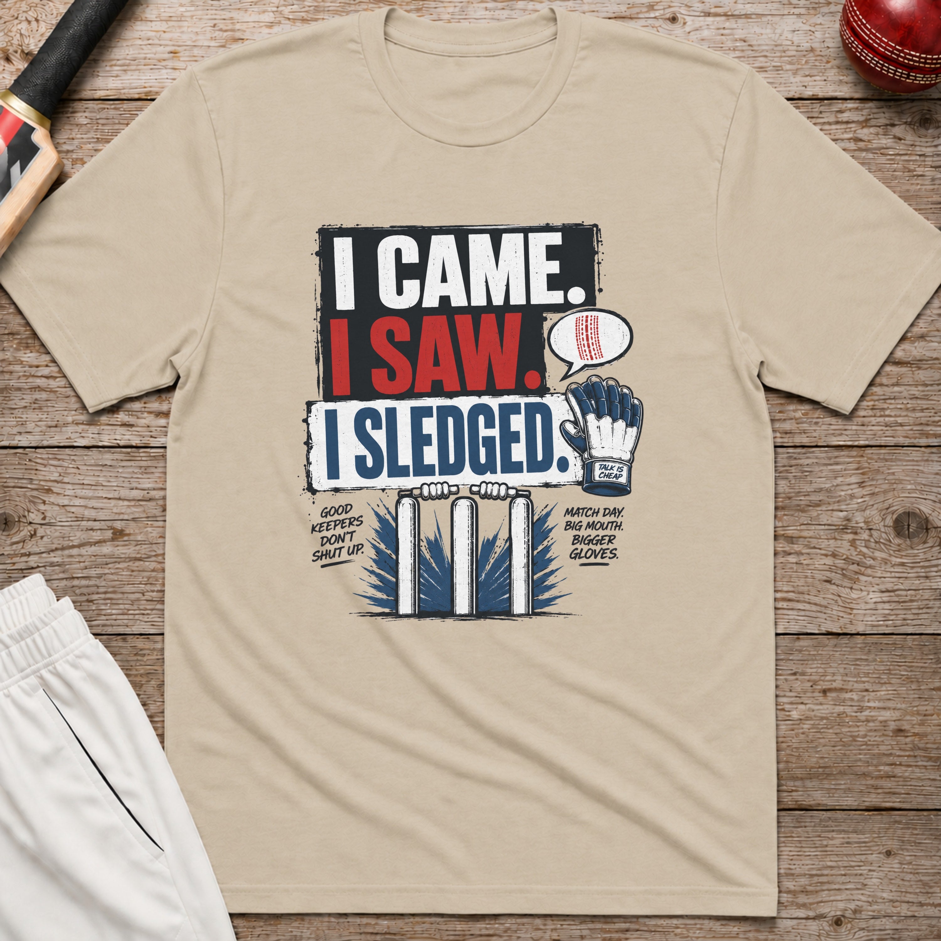 I Came I Saw I Sledged T-Shirt - Sand