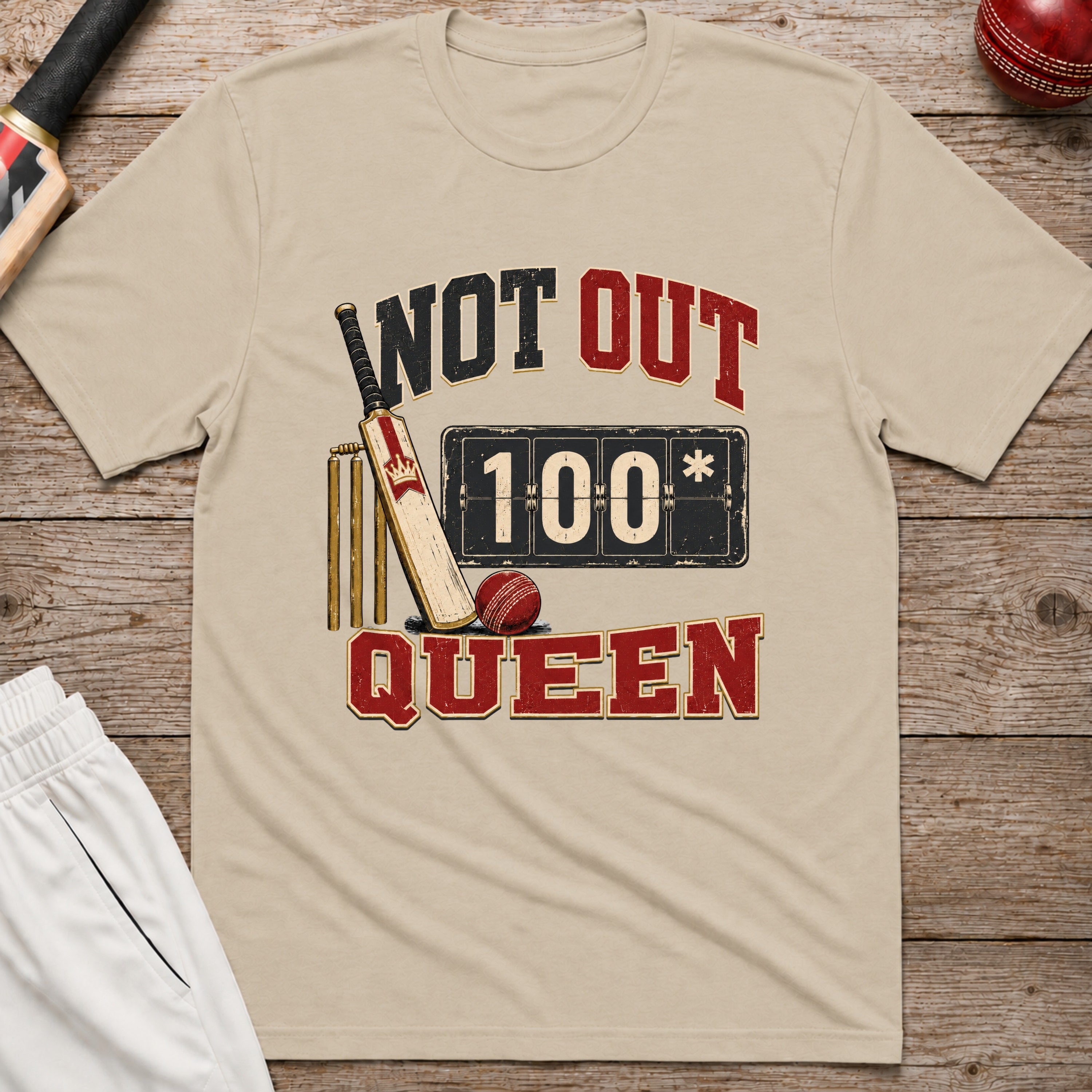 Not Out Queen T-Shirt - Sand
