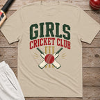 Girls Cricket Club T-Shirt - Sand