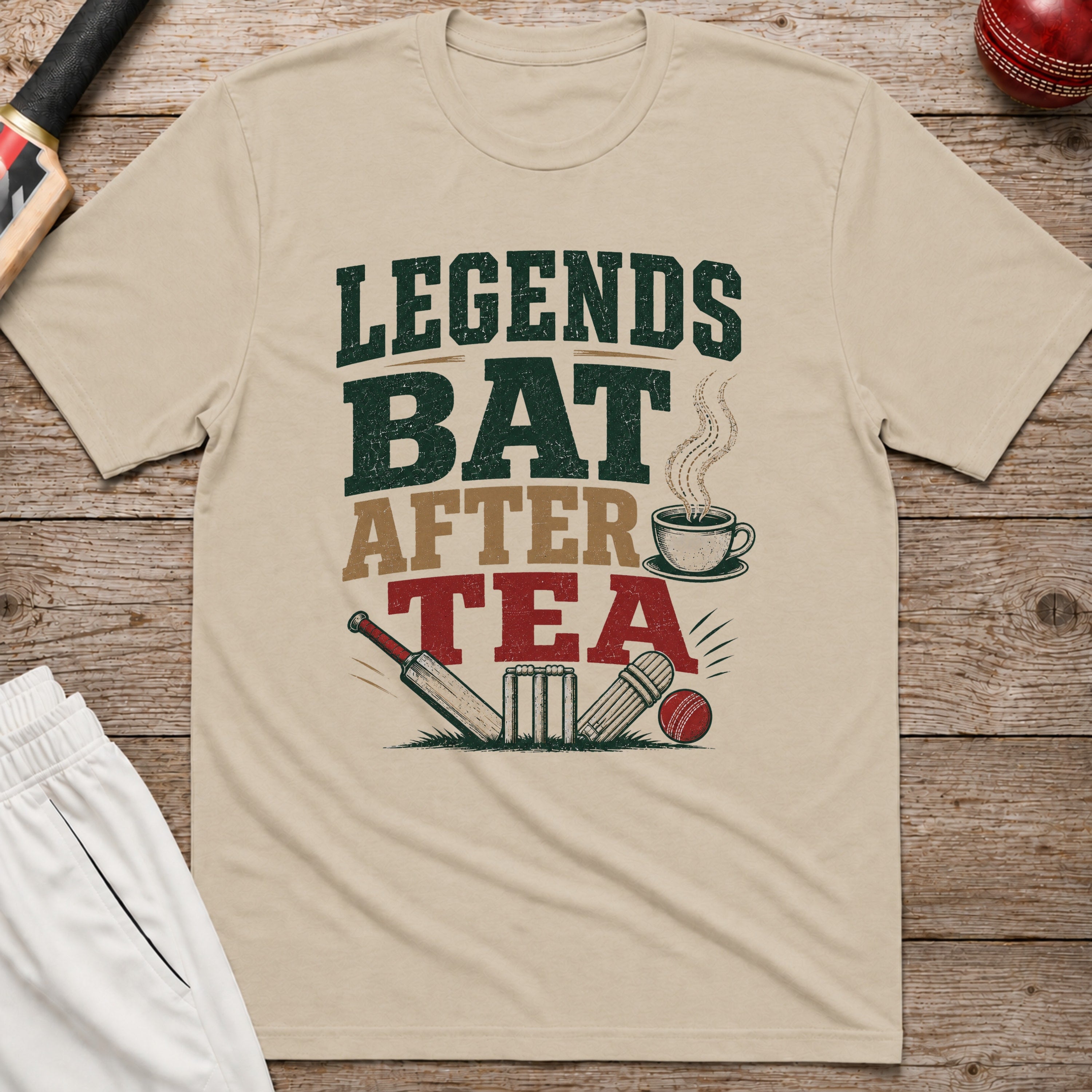 Legends Bat After Tea T-Shirt - Sand