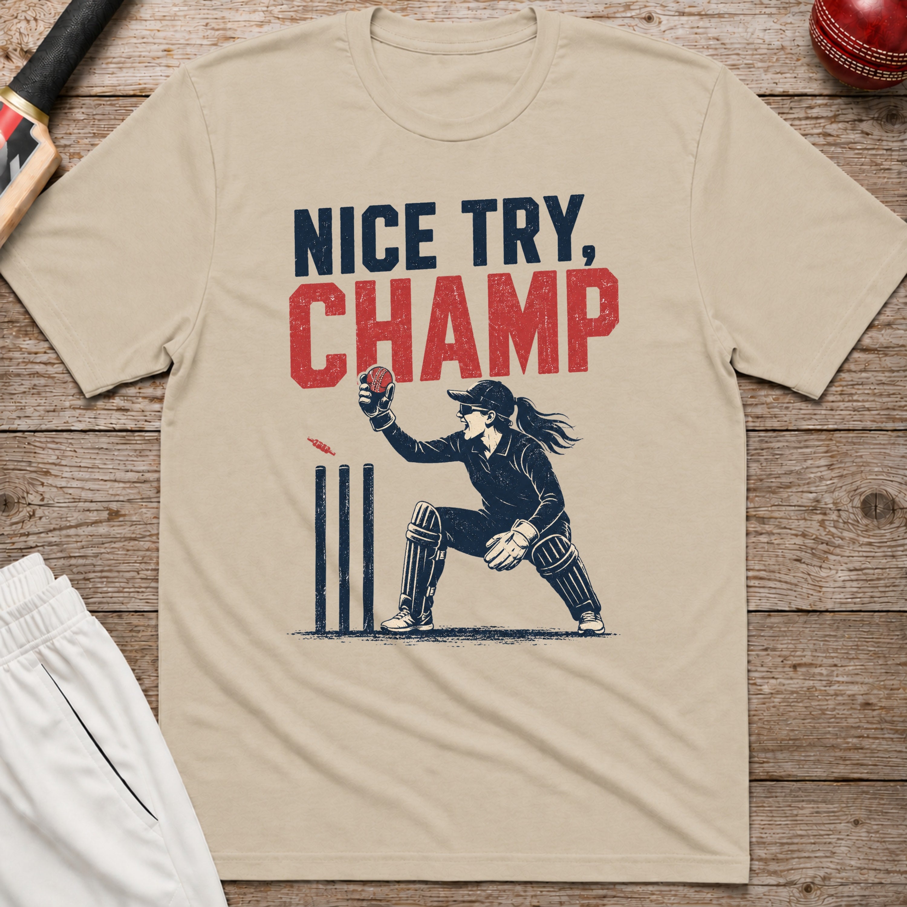 Nice Try Champ T-Shirt - Sand