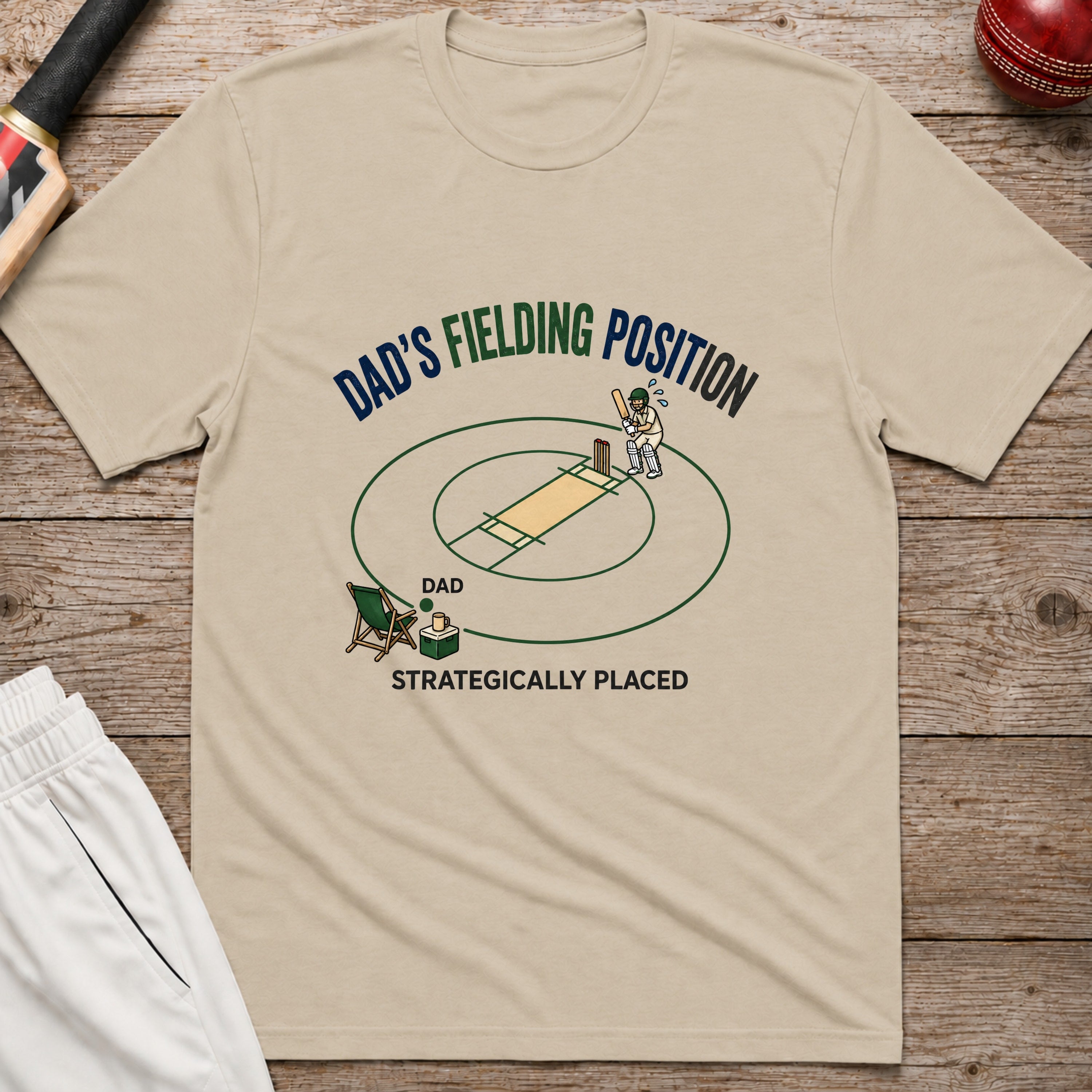 Dads Fielding Position T-Shirt - Sand
