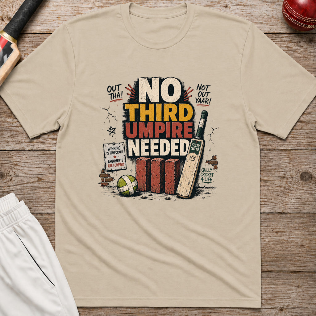 No Third Umpire Needed T-Shirt - Sand
