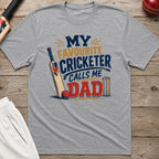 My Favourite Cricketer Calls Me Dad T-Shirt - Sport Grey