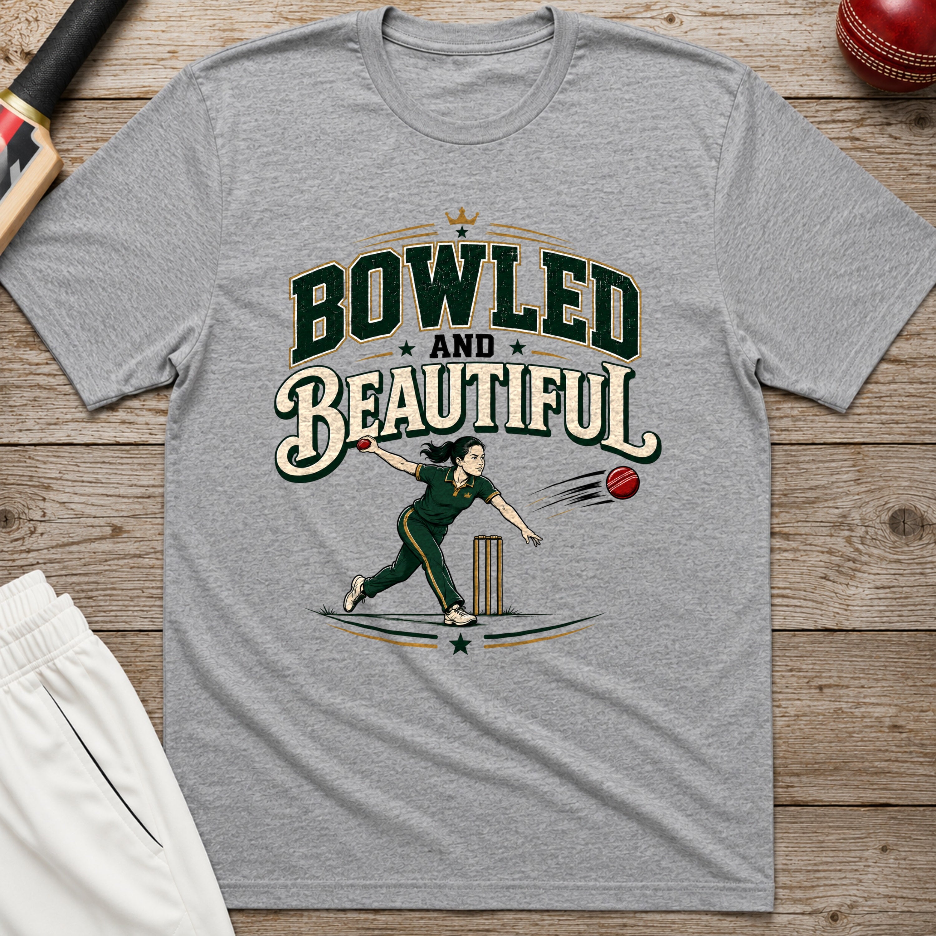 Bowled And Beautiful T-Shirt - Sport Grey