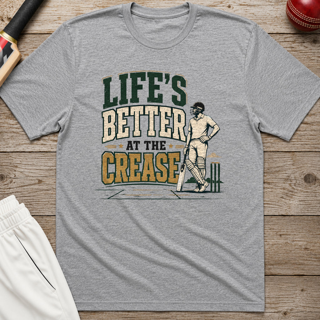 Lifes Better At The Crease T-Shirt - Sport Grey
