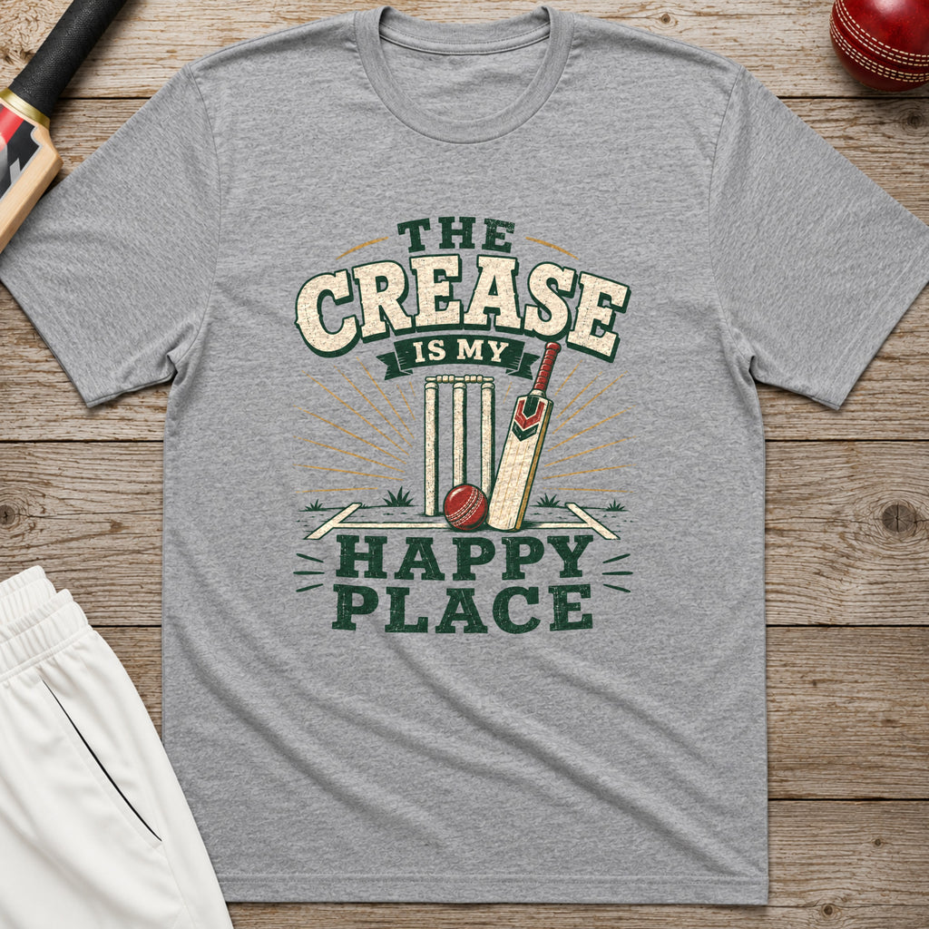 The Crease Is My Happy Place T-Shirt - Sport Grey