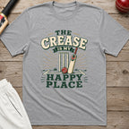 The Crease Is My Happy Place T-Shirt - Sport Grey