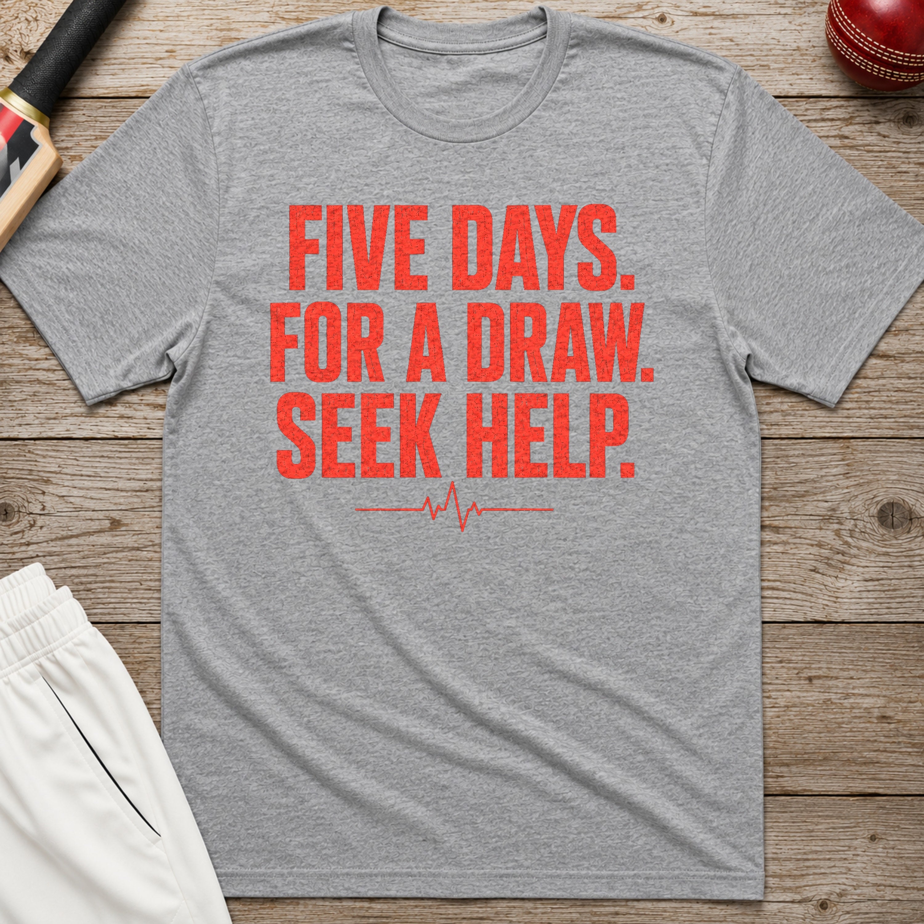 Five Days For A Draw Seek Help T-Shirt - Sport Grey