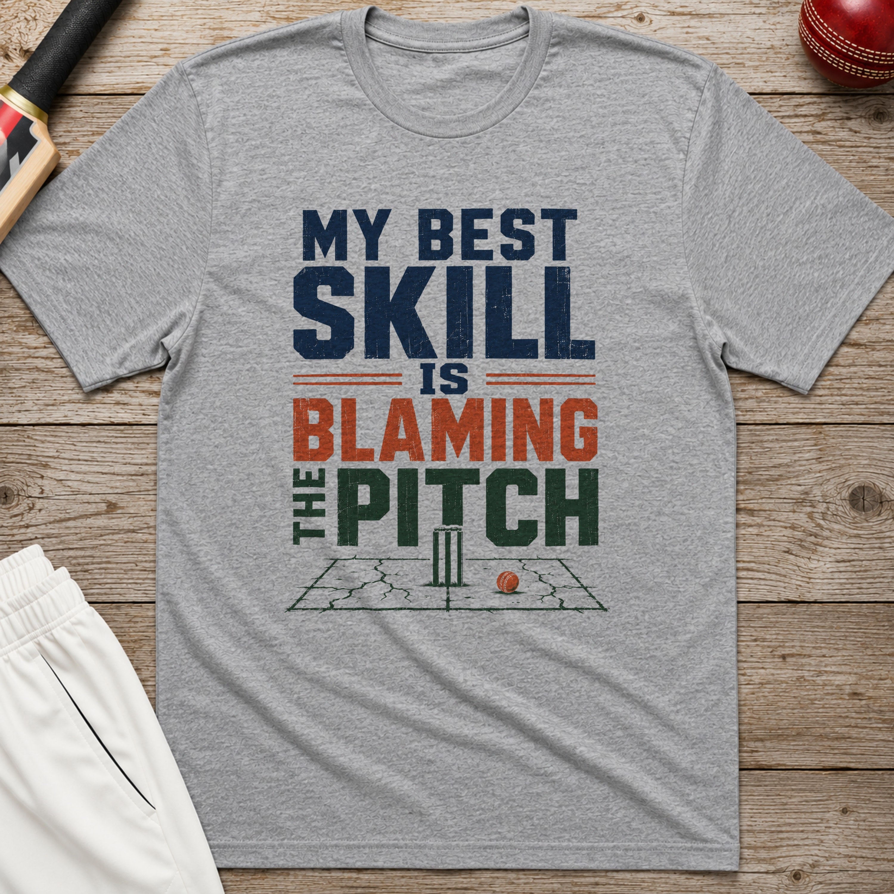 My Best Skill Is Blaming The Pitch Alt T-Shirt - Sport Grey