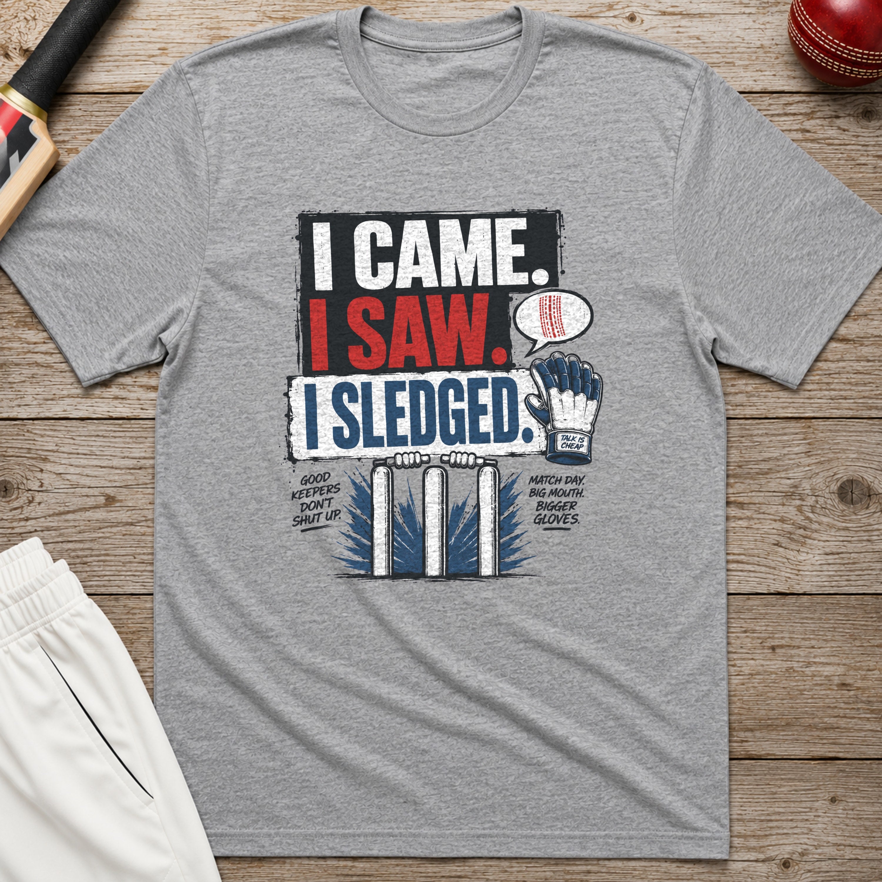 I Came I Saw I Sledged T-Shirt - Sport Grey