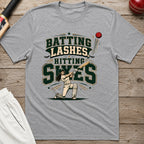 Batting Lashes Hitting Sixes T-Shirt - Sport Grey