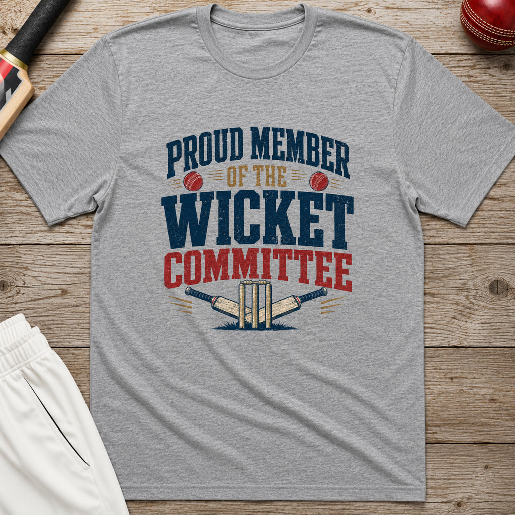 Proud Member Of The Wicket Committee T-Shirt - Sport Grey