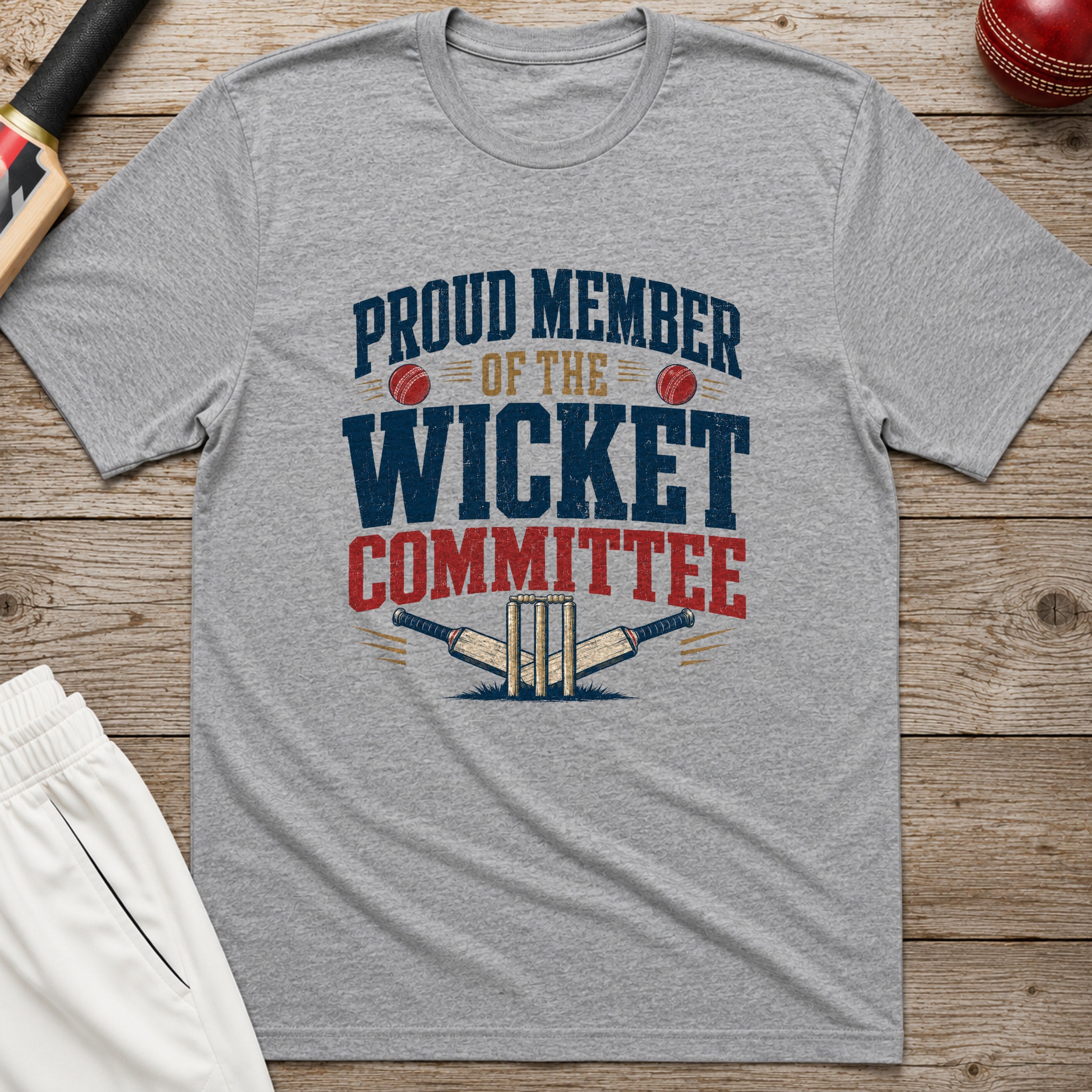 Proud Member Of The Wicket Committee T-Shirt - Sport Grey