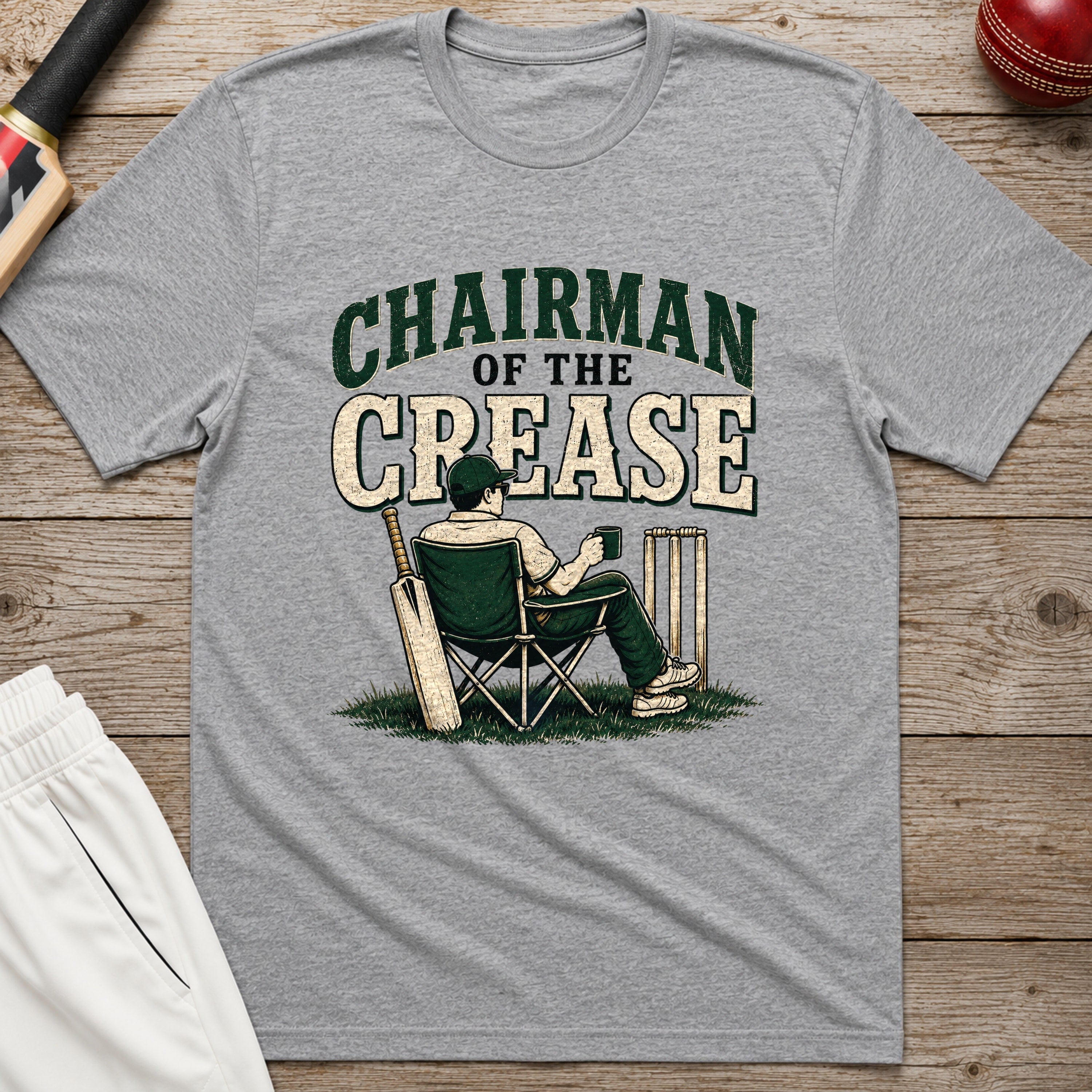 Chairman Of The Crease T-Shirt - Sport Grey