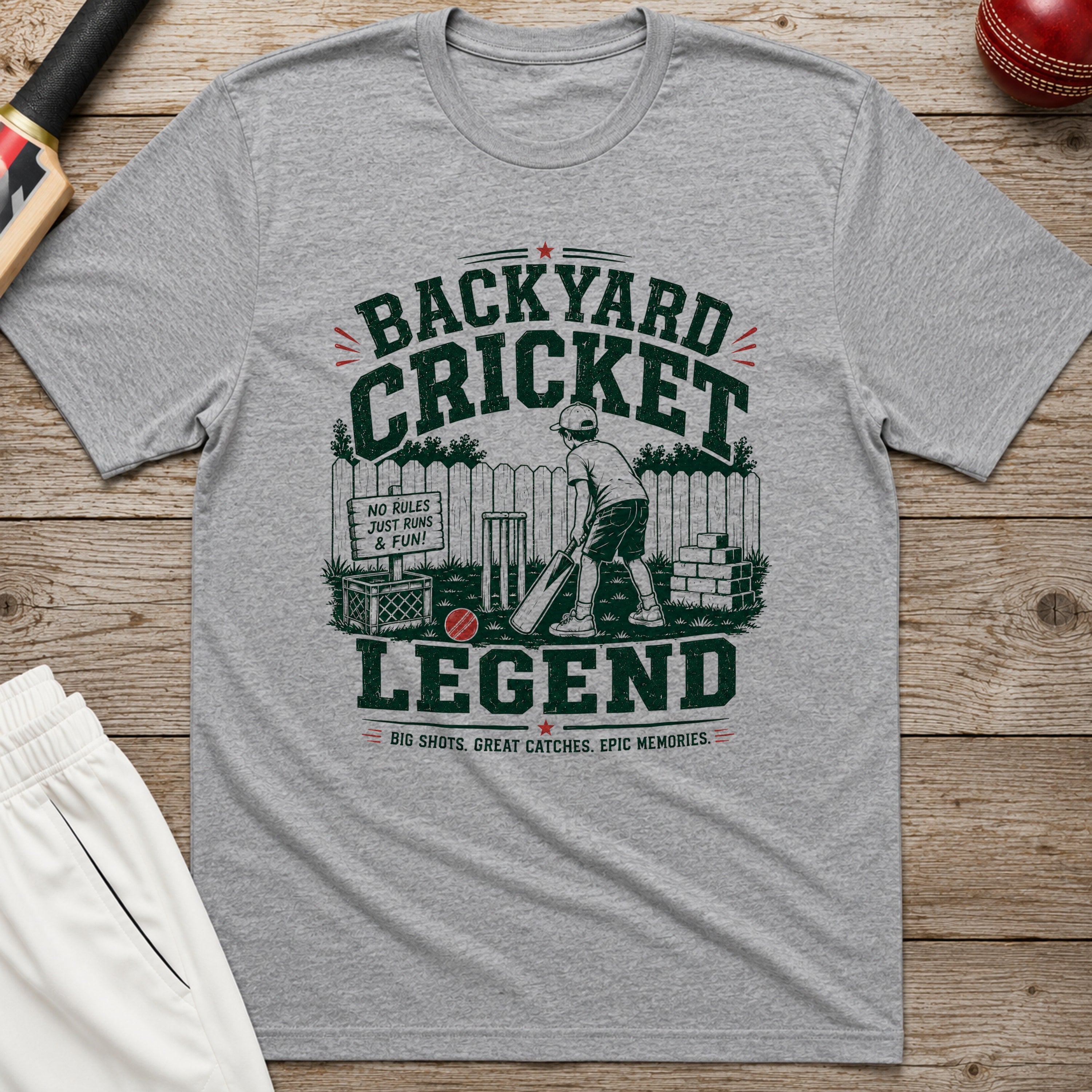 Backyard Cricket Legend T-Shirt - Sport Grey