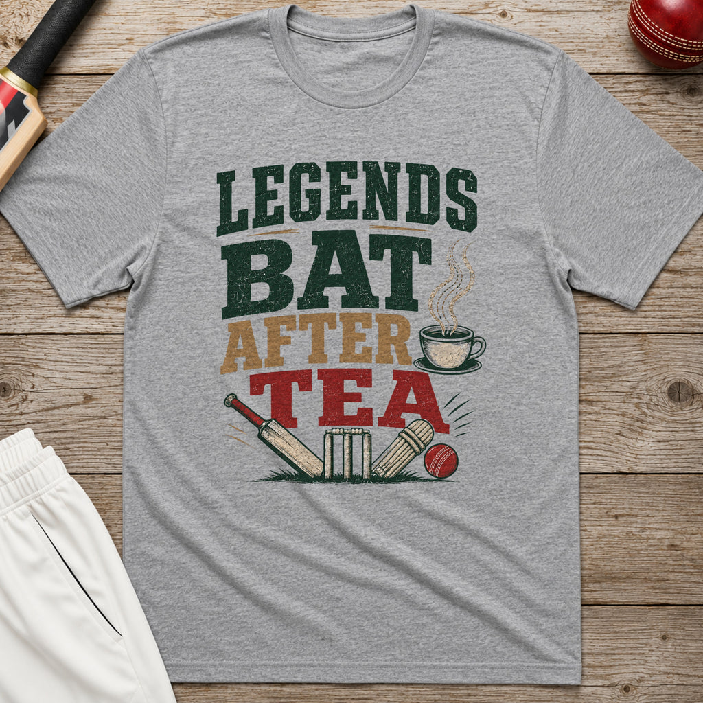 Legends Bat After Tea T-Shirt - Sport Grey