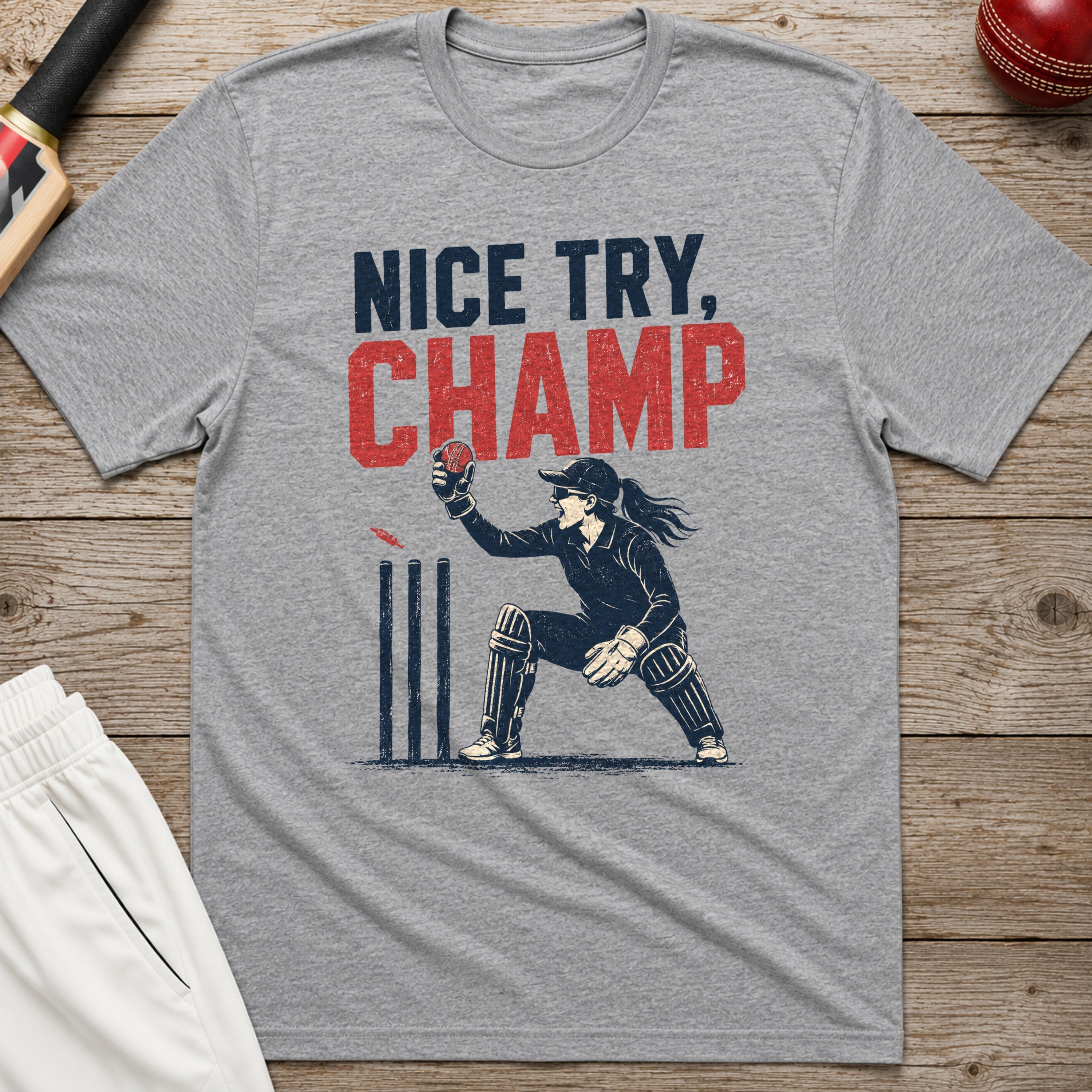 Nice Try Champ T-Shirt - Sport Grey