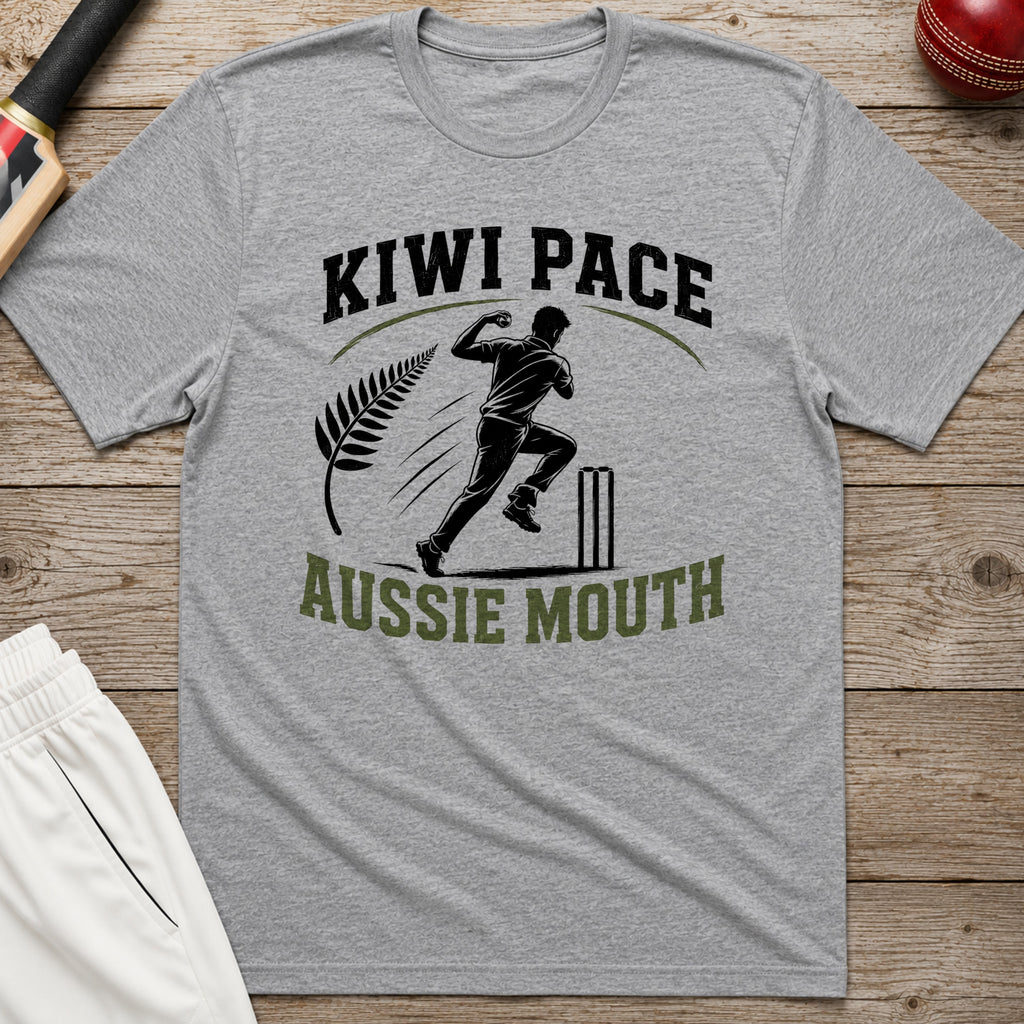 Kiwi Pace Aussie Mouth T-Shirt - Sport Grey