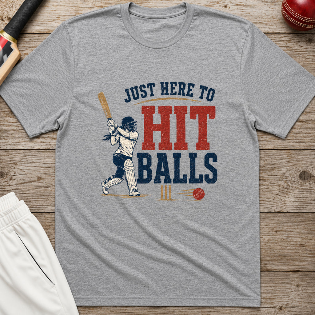 Just Here To Hit Balls T-Shirt - Sport Grey