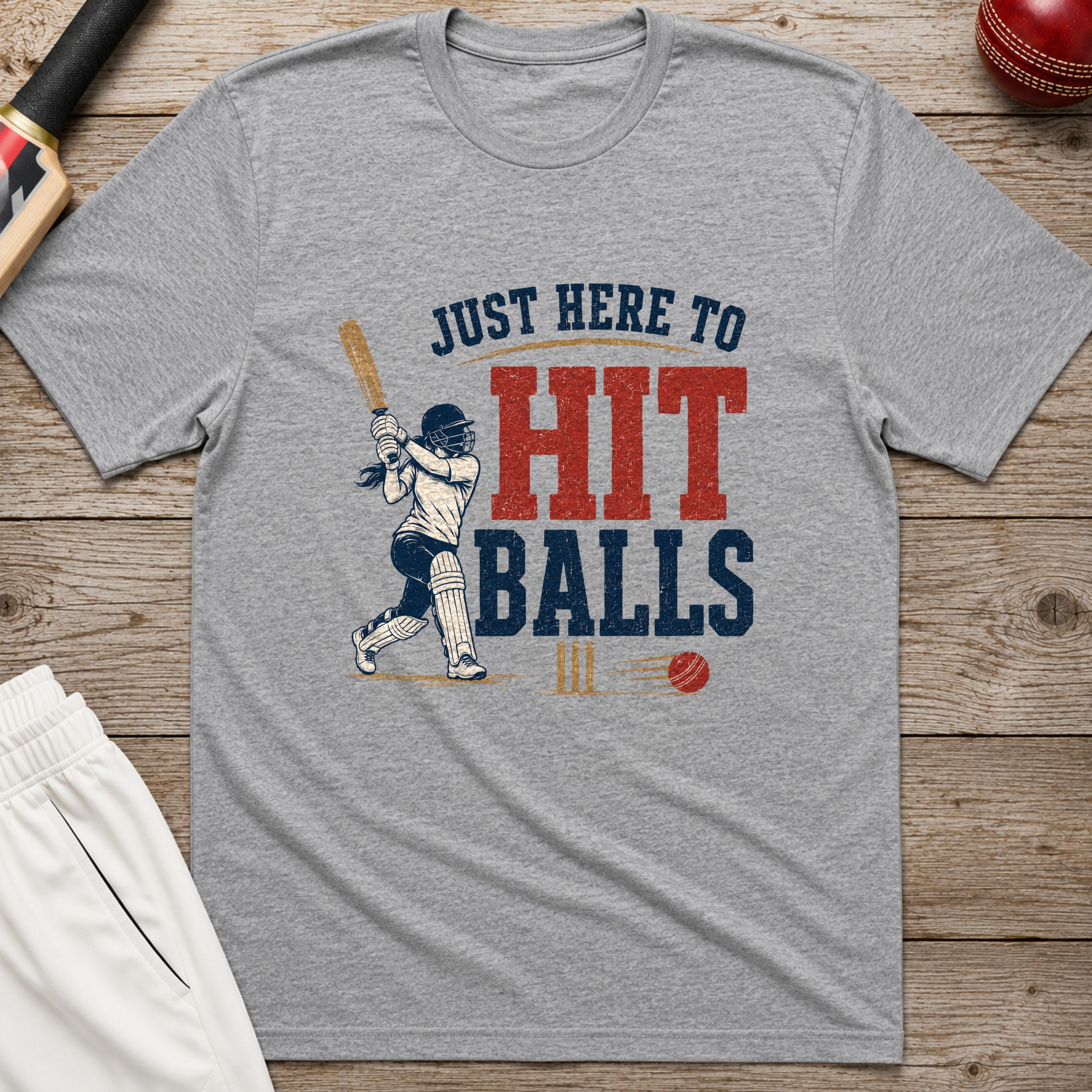 Just Here To Hit Balls T-Shirt - Sport Grey