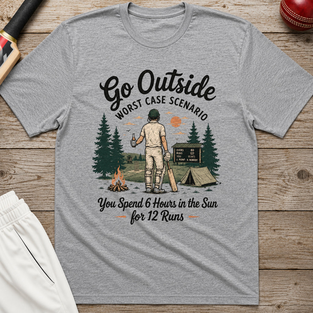 Go Outside Worst Case Scenario T-Shirt - Sport Grey