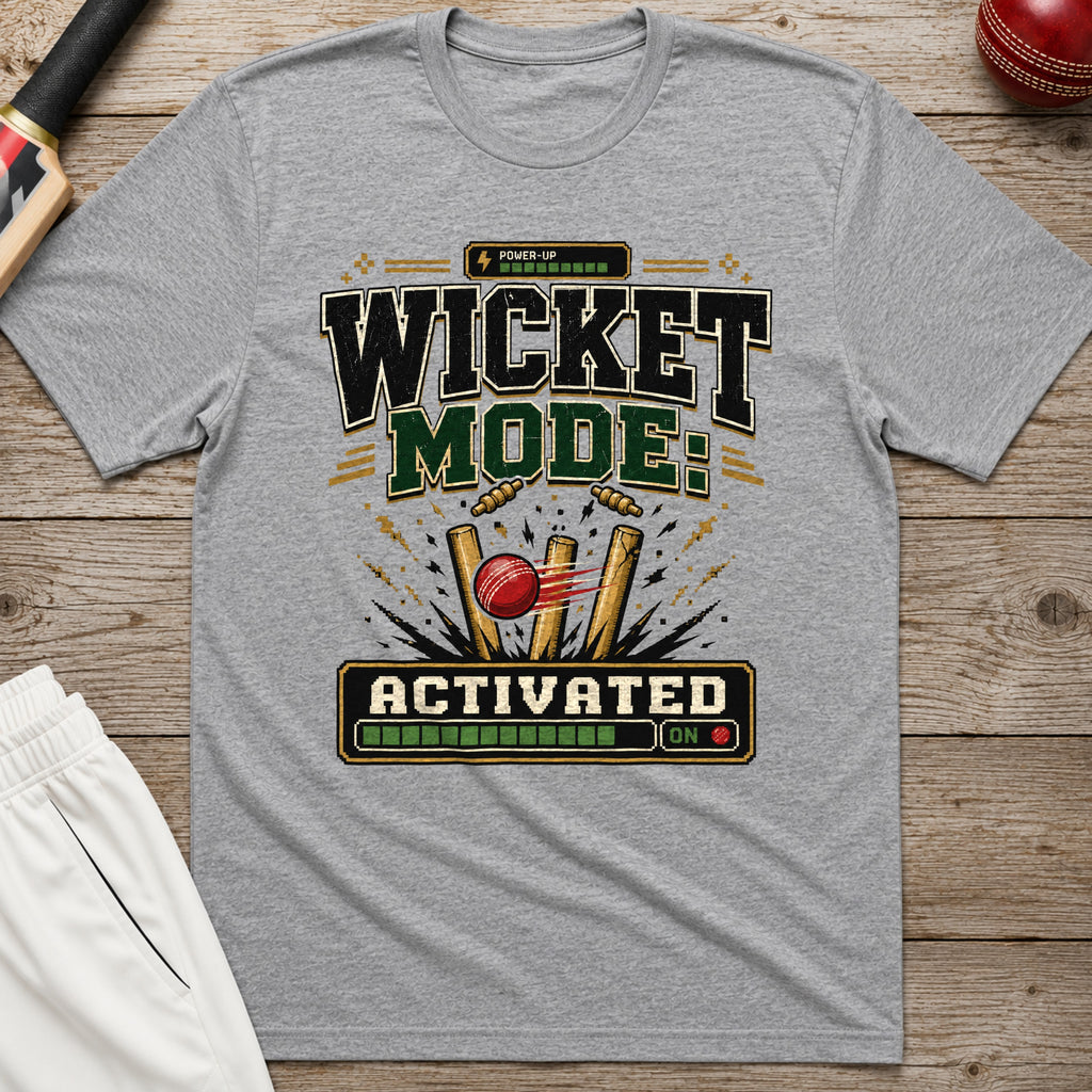 Wicket Mode Activated T-Shirt - Sport Grey