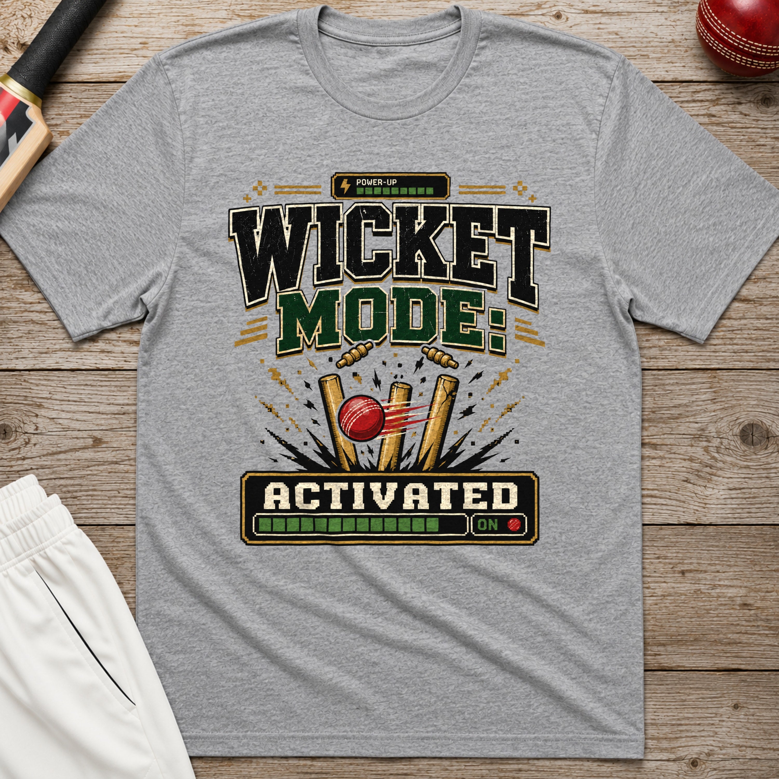 Wicket Mode Activated T-Shirt - Sport Grey