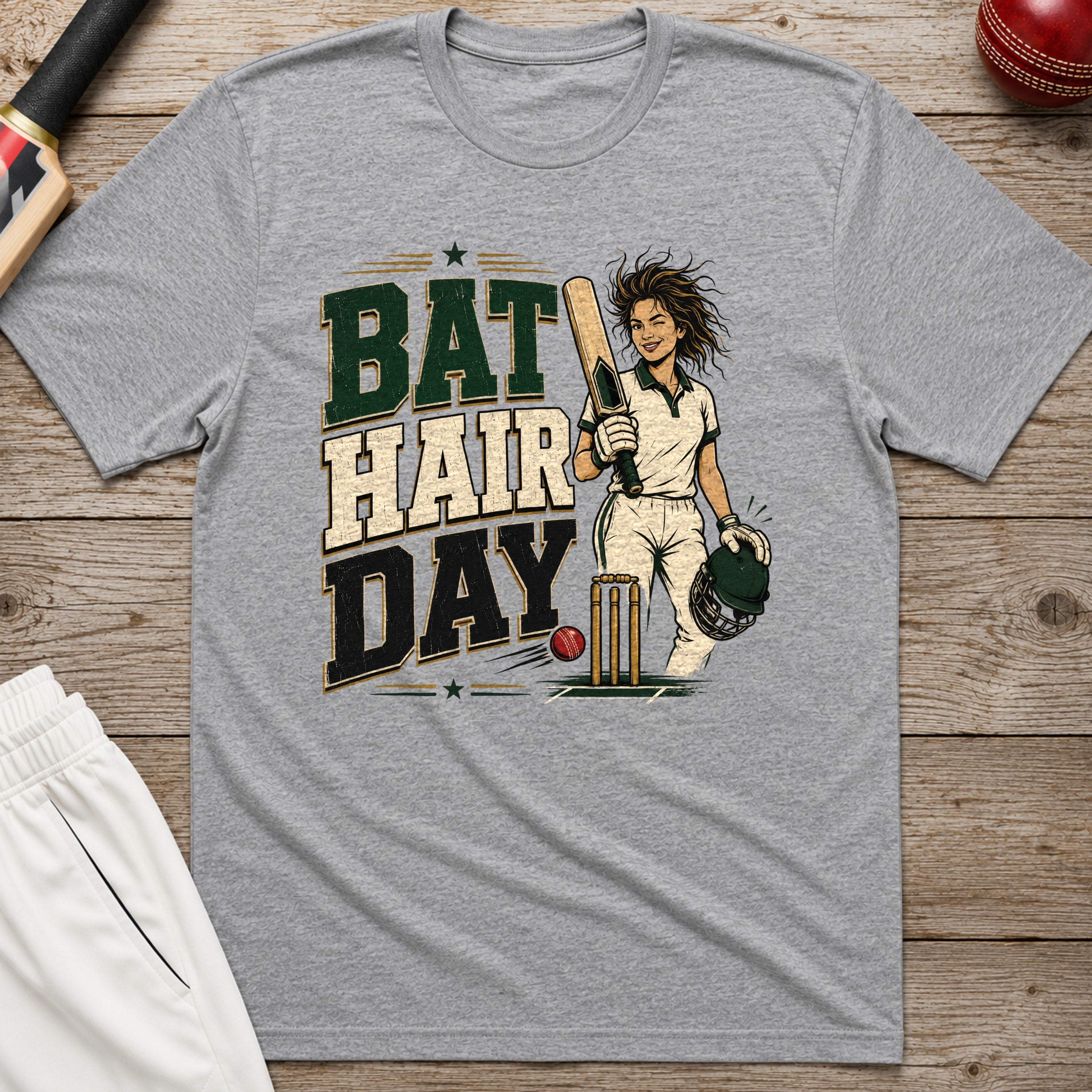 Bat Hair Day T-Shirt - Sport Grey