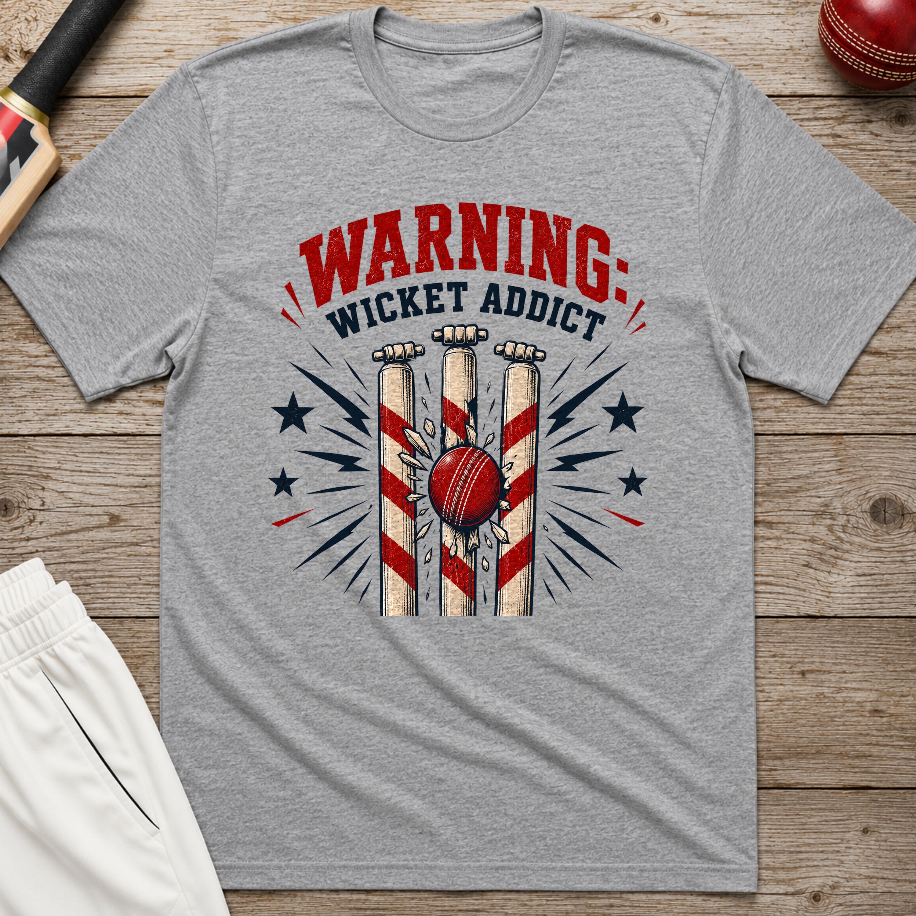 Wicket Addict T-Shirt - Sport Grey