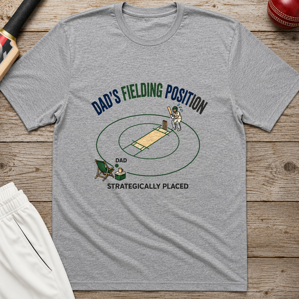 Dads Fielding Position T-Shirt - Sport Grey